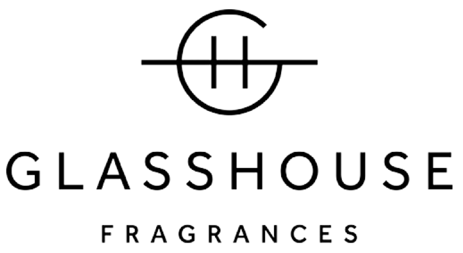 Logo for Glasshouse Fragrances featuring a crosshairs target design with a circle and lines, and the company name 'GLASSHOUSE FRAGRANCES' beneath.