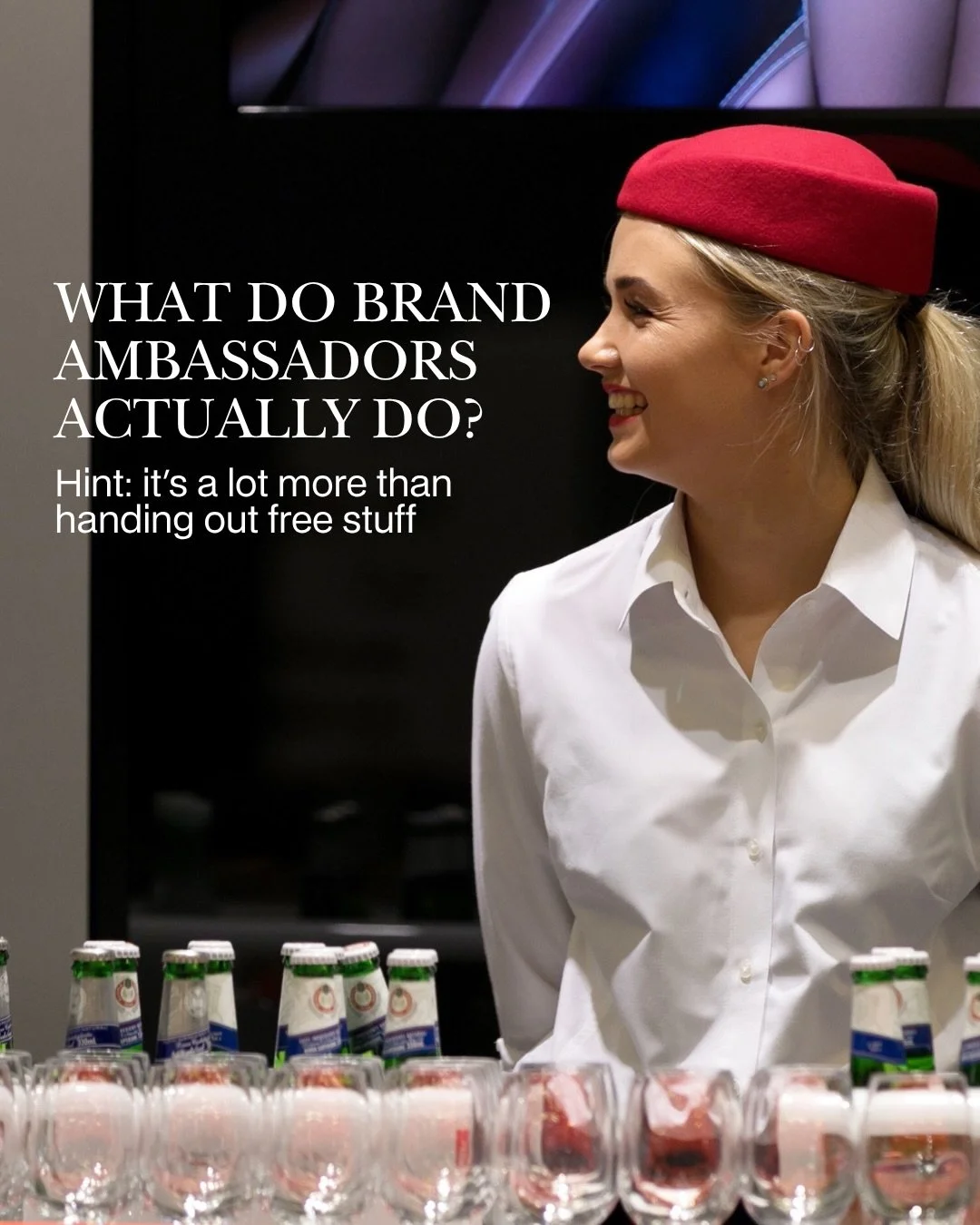 What does a brand ambassador actually do? 👀

Most people think brand ambassadors hand out free samples and freebies.

In reality, they&rsquo;re the people who bring your brand to life.

From product sampling and retail activations to events, trade s
