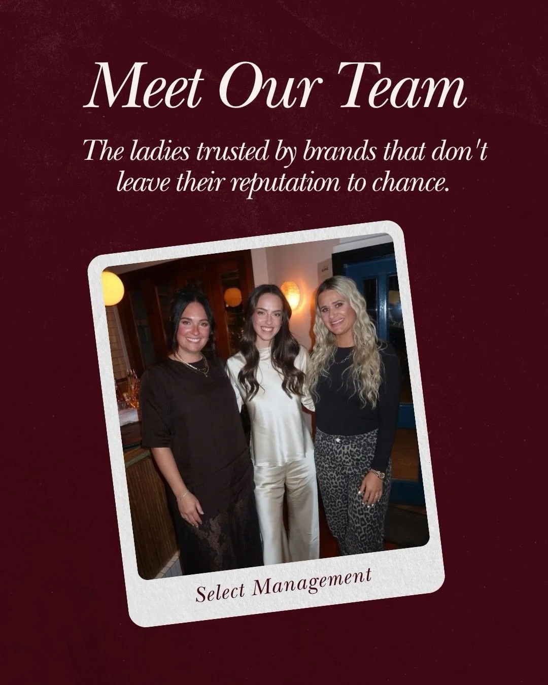 The faces behind Select Management ✨