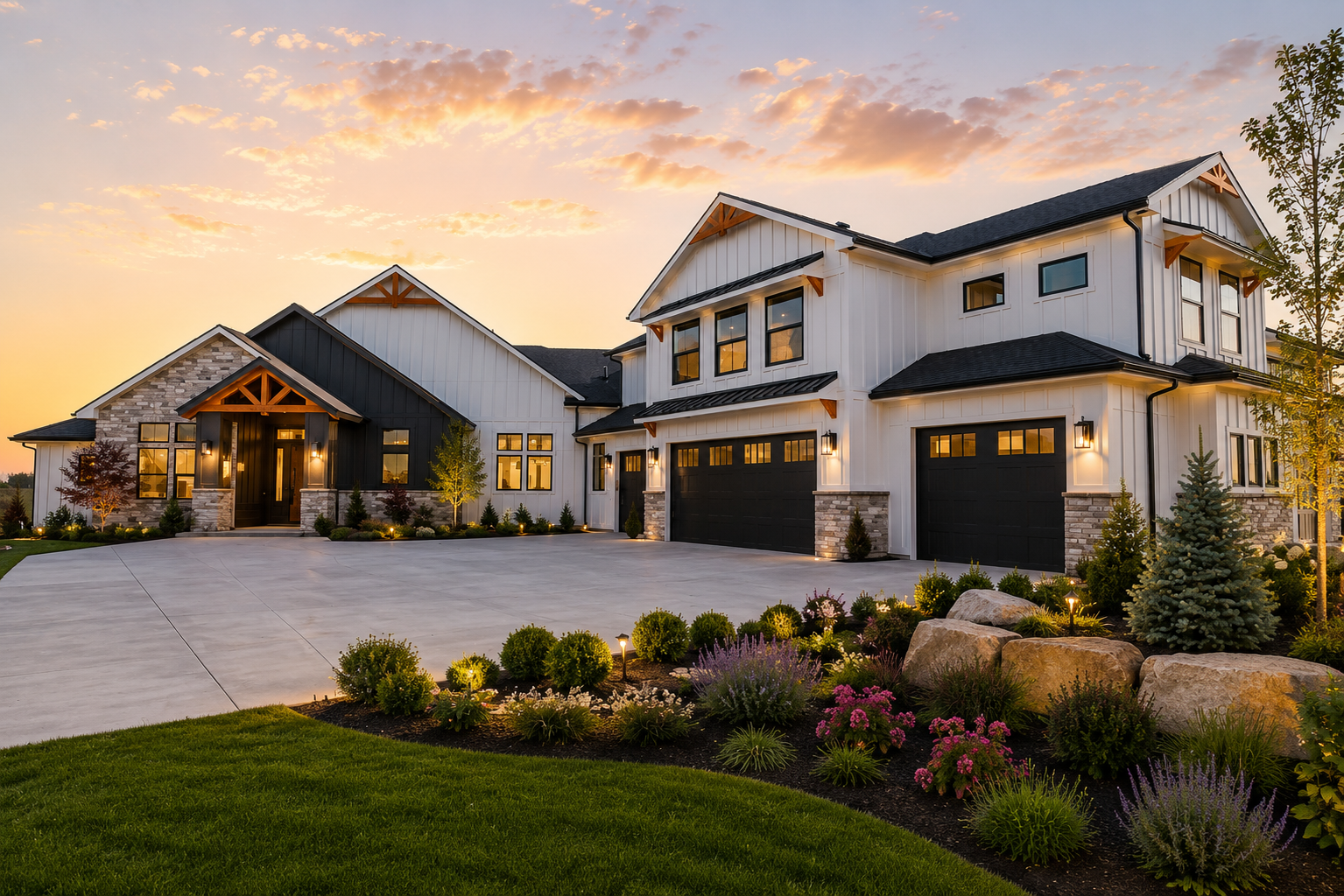 Custom home with RV bay