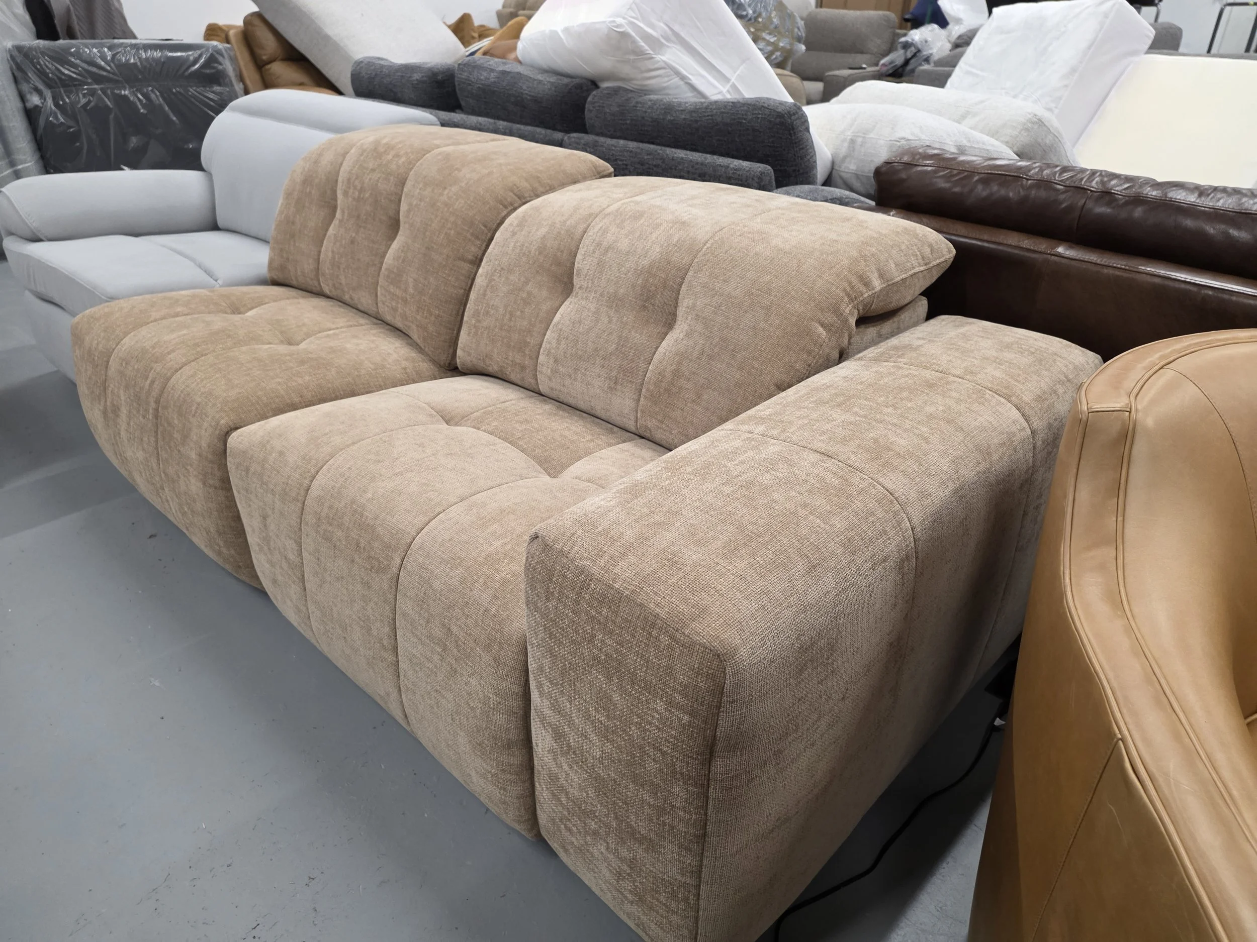 Plush Reclining Loveseat - Sand