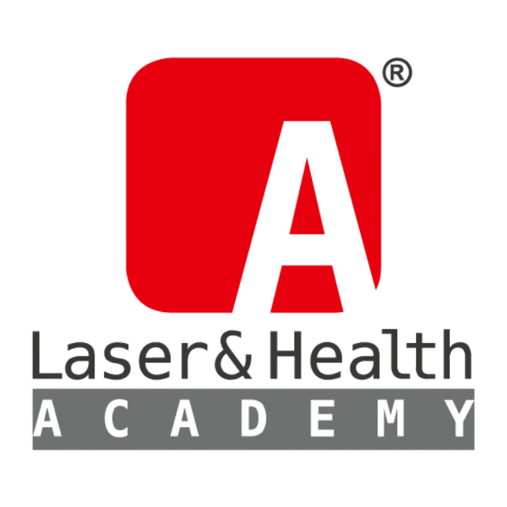 A red stylized letter A logo with the words "Lasers & Health Academy" underneath.