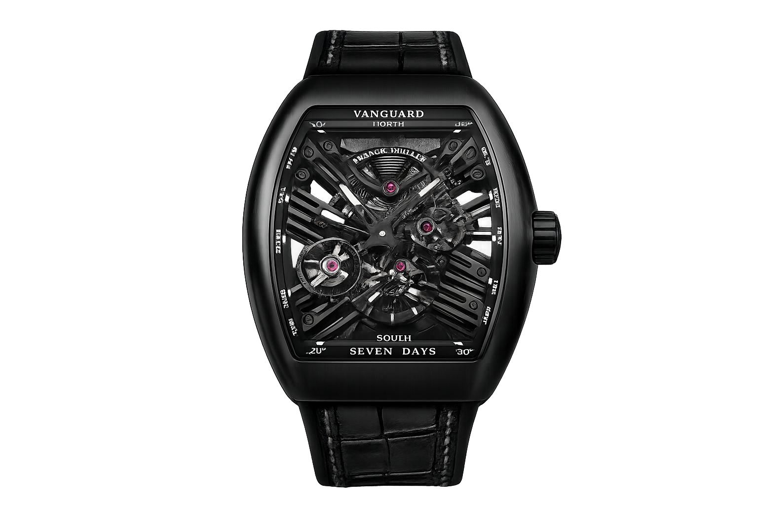 Franck Muller Vanguard V45 Skeleton Seven Days Black 44mm