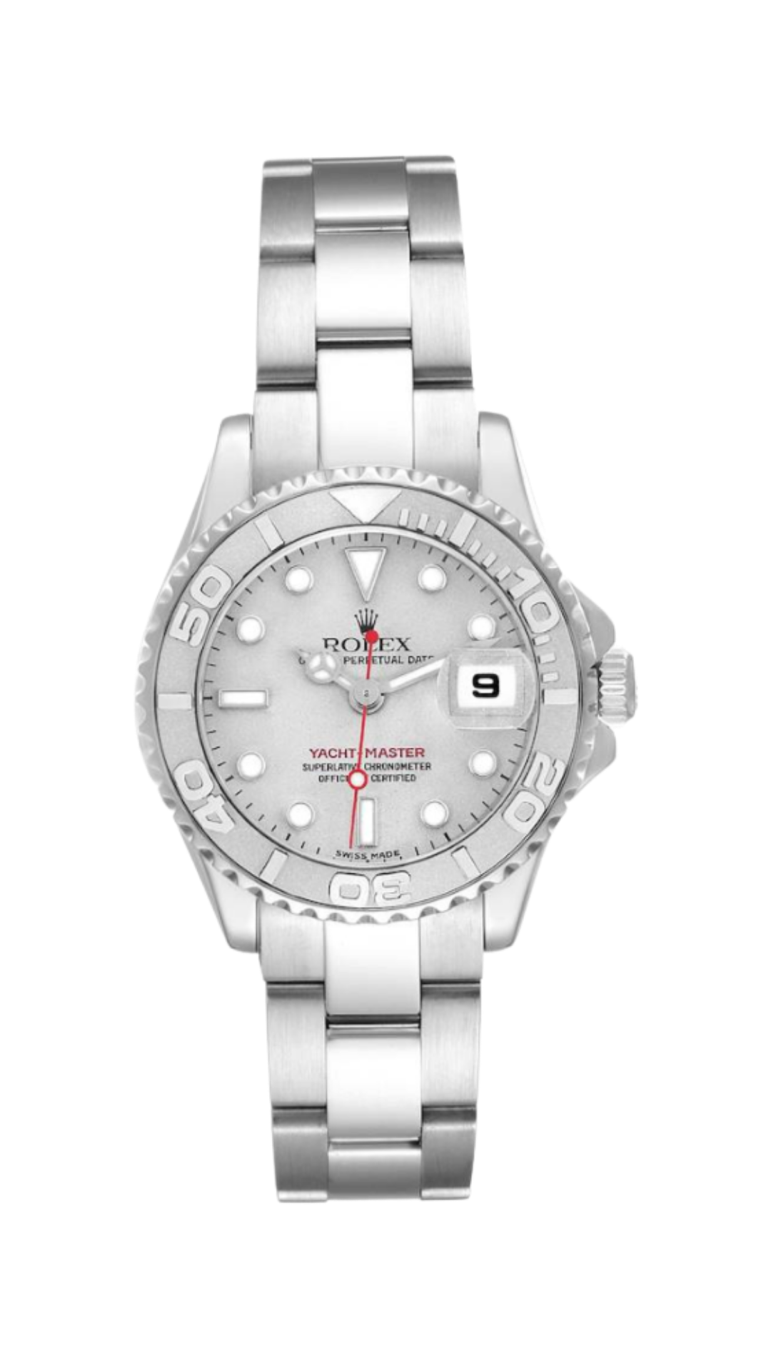 Rolex Yacht-Master 169622 Steel Platinum Dial Bezel Ladies Watch 29mm