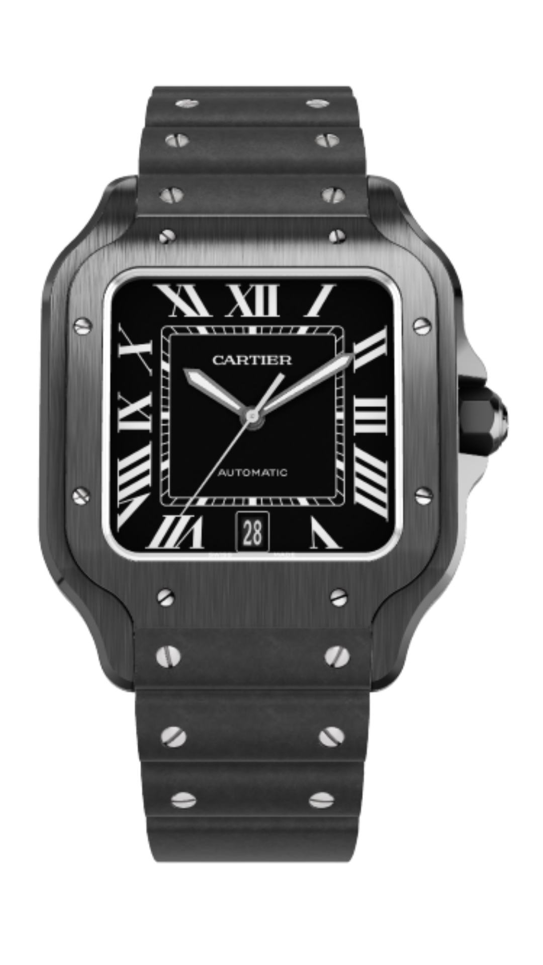 Cartier Santos de Cartier Large ADLC Steel Black Dial 39.8mm