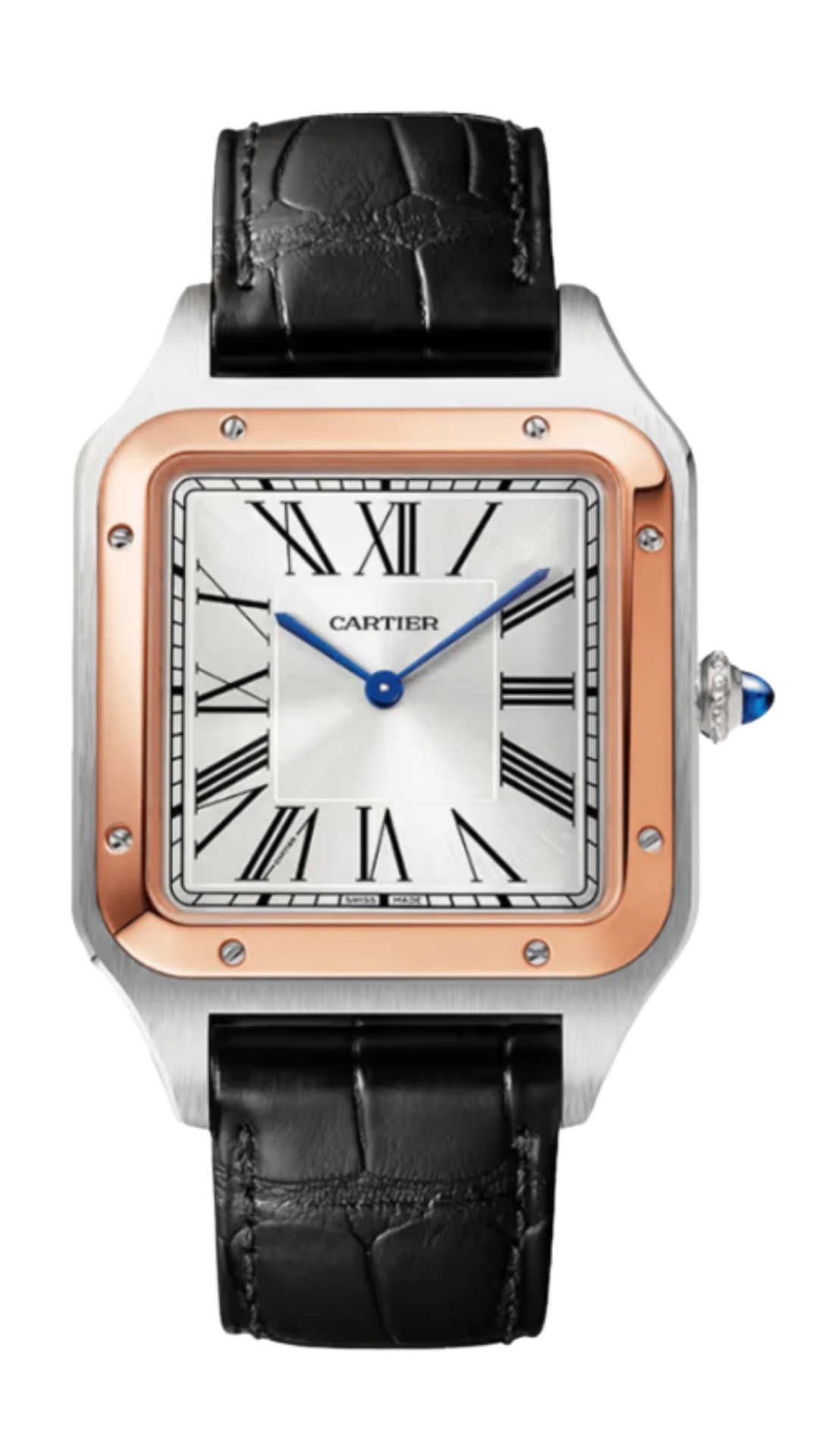 Cartier Santos-Dumont Extra-Large W2SA0017 Rose Gold & Steel Silver Dial 46.6mm