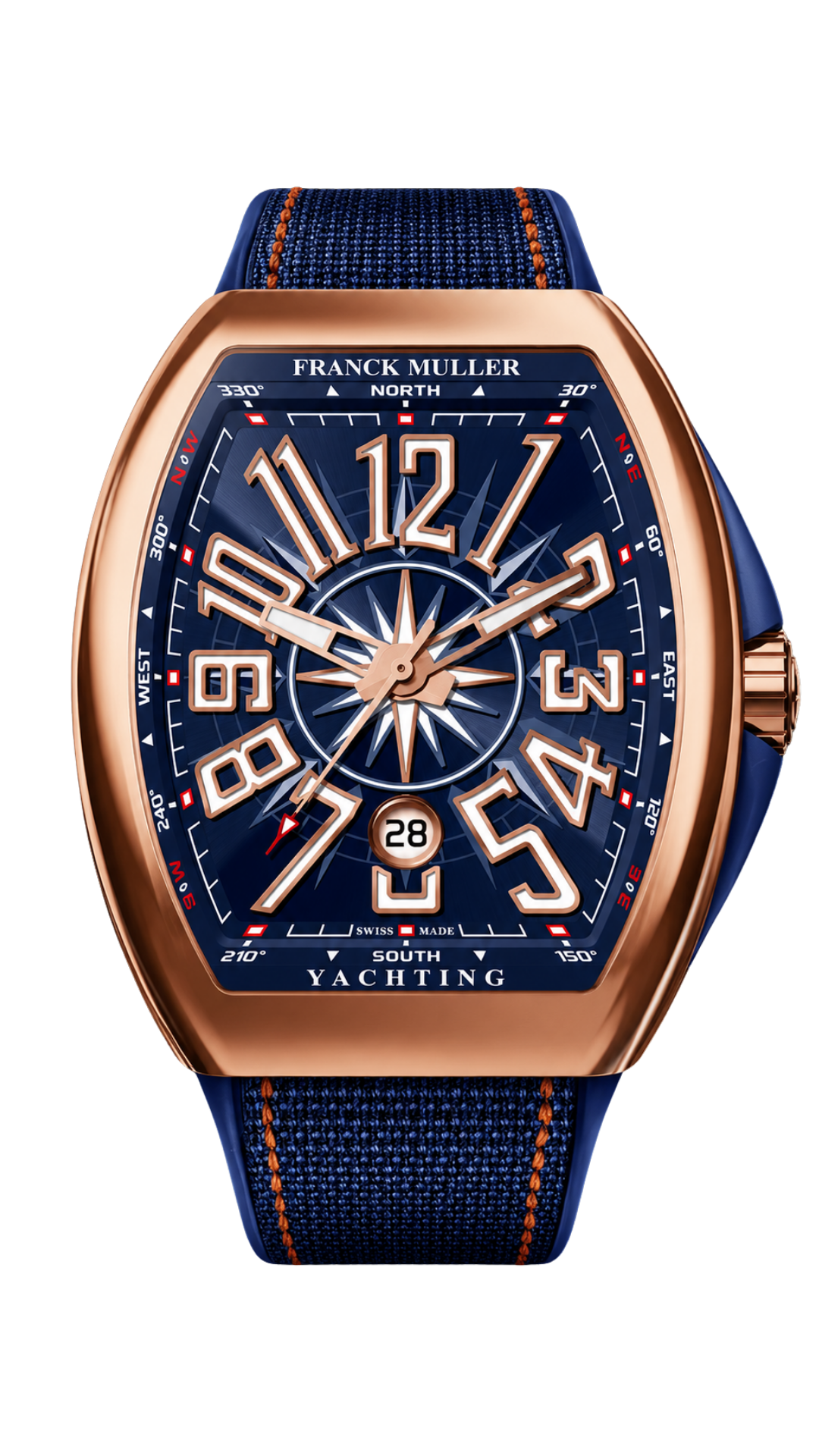 Franck Muller Vanguard Yachting Rose Gold Blue Dial 44mm