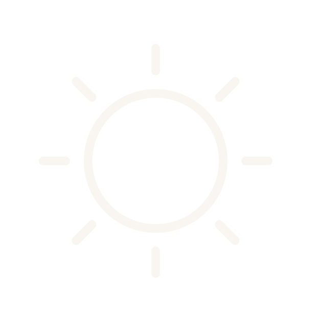 Icon of a sun with rays on a black background.