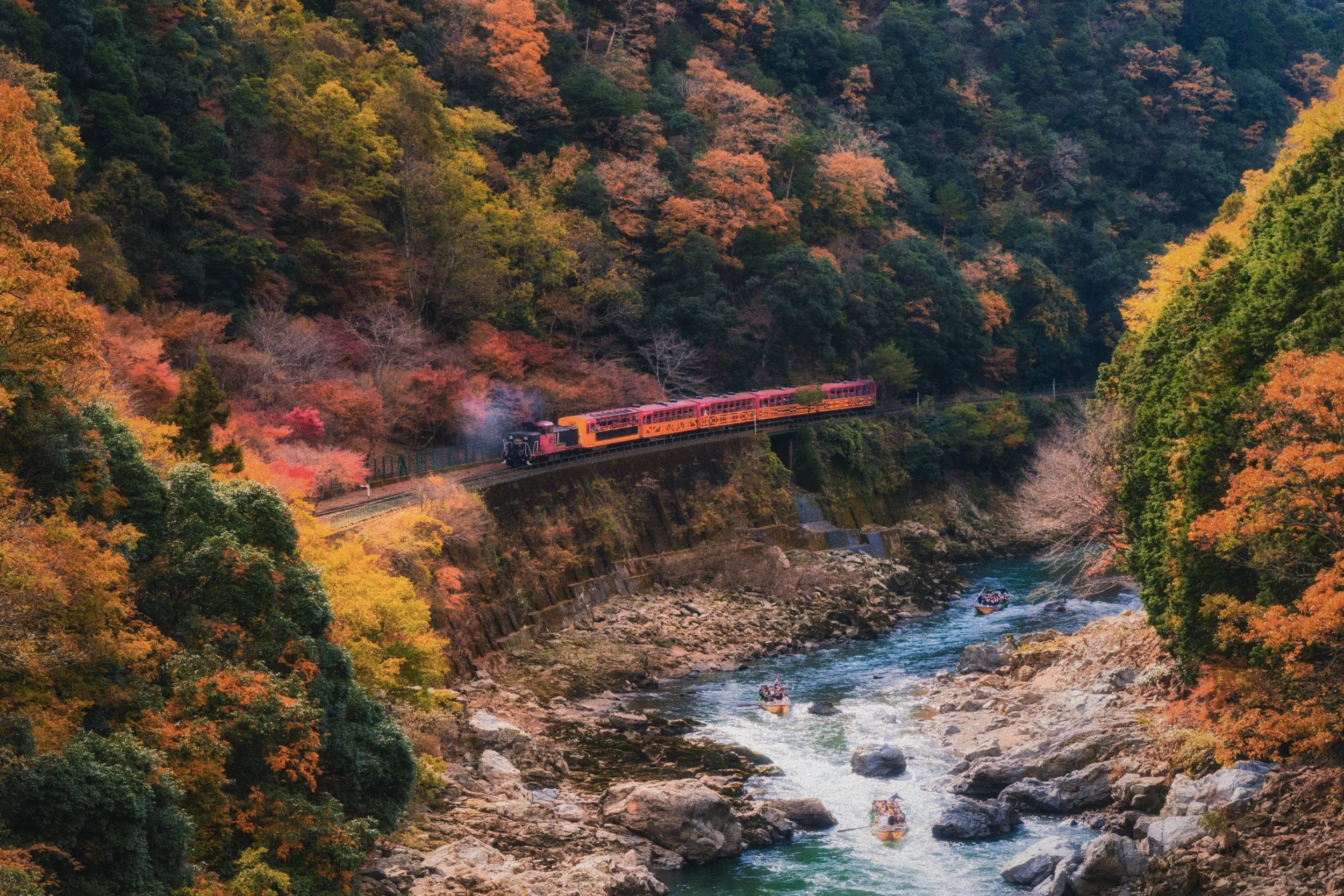 Japan is completely sweeping the global foliage rankings this week: Arashiyama is the absolute #1