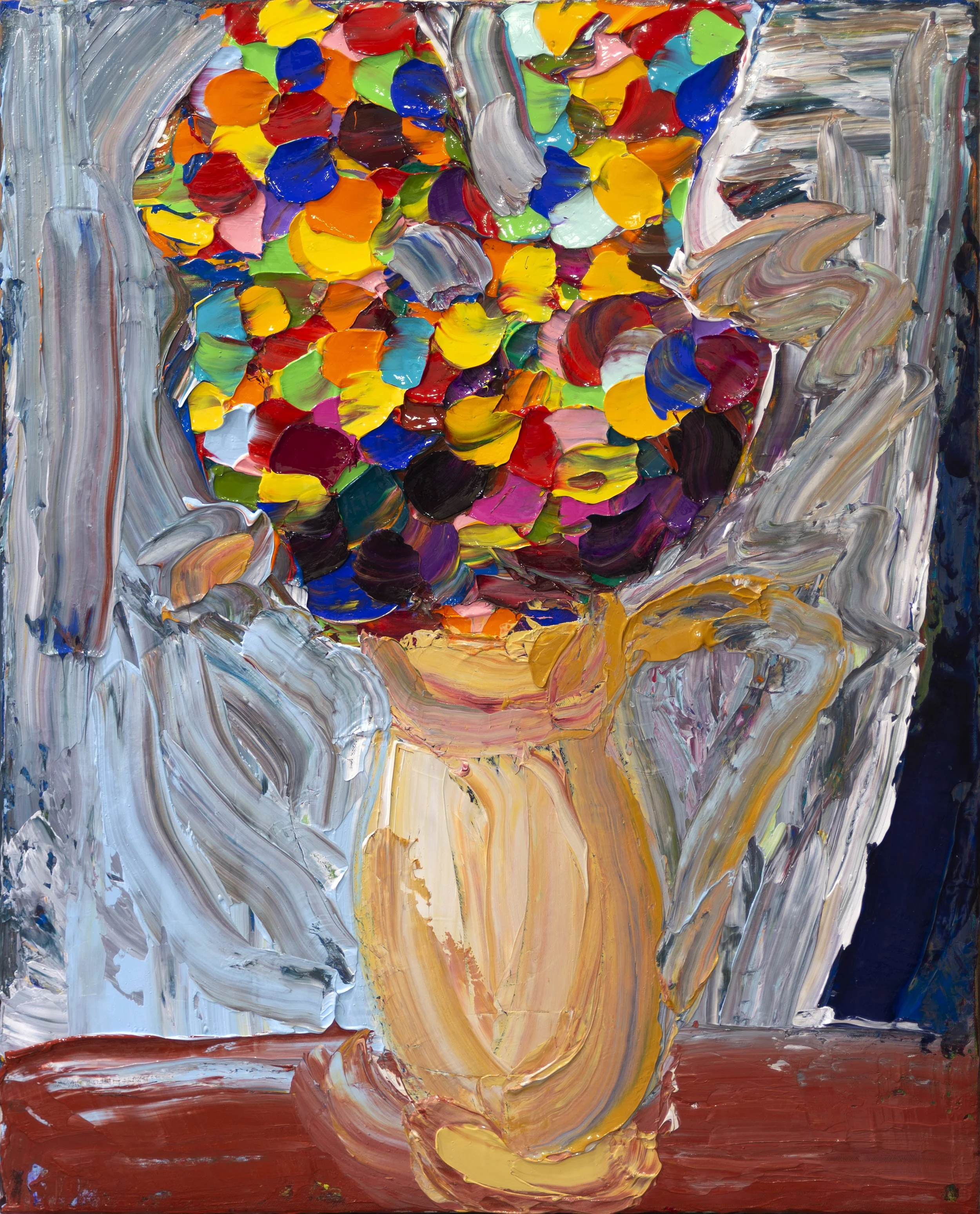 "Flowers VIII" (2019). Medium: Acrylic (paint) on canvas. Dimensions: (approximately) 24 x 30 inches.