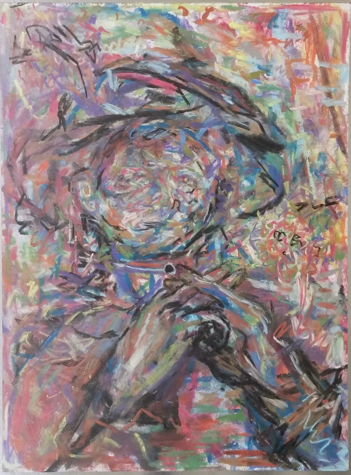 (Original Title Unknown) "Hospital Drawing X01" (2014). Medium: Pastel on paper. Dimensions: (approximately) 8 x 12 inches.