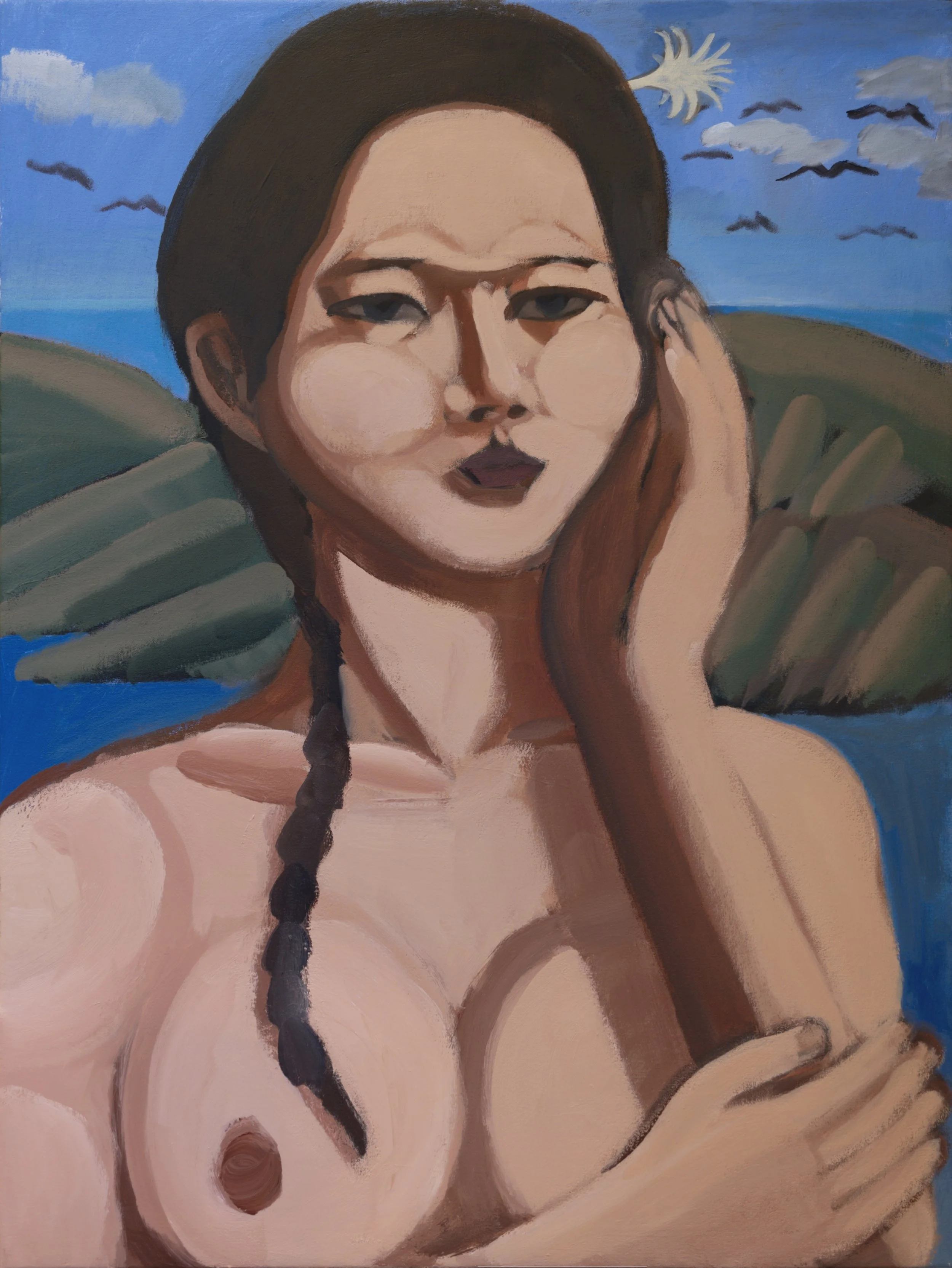 "Island Girl" (2020). Medium: Acrylic (paint) on canvas. Dimensions: 30 x 40 inches.