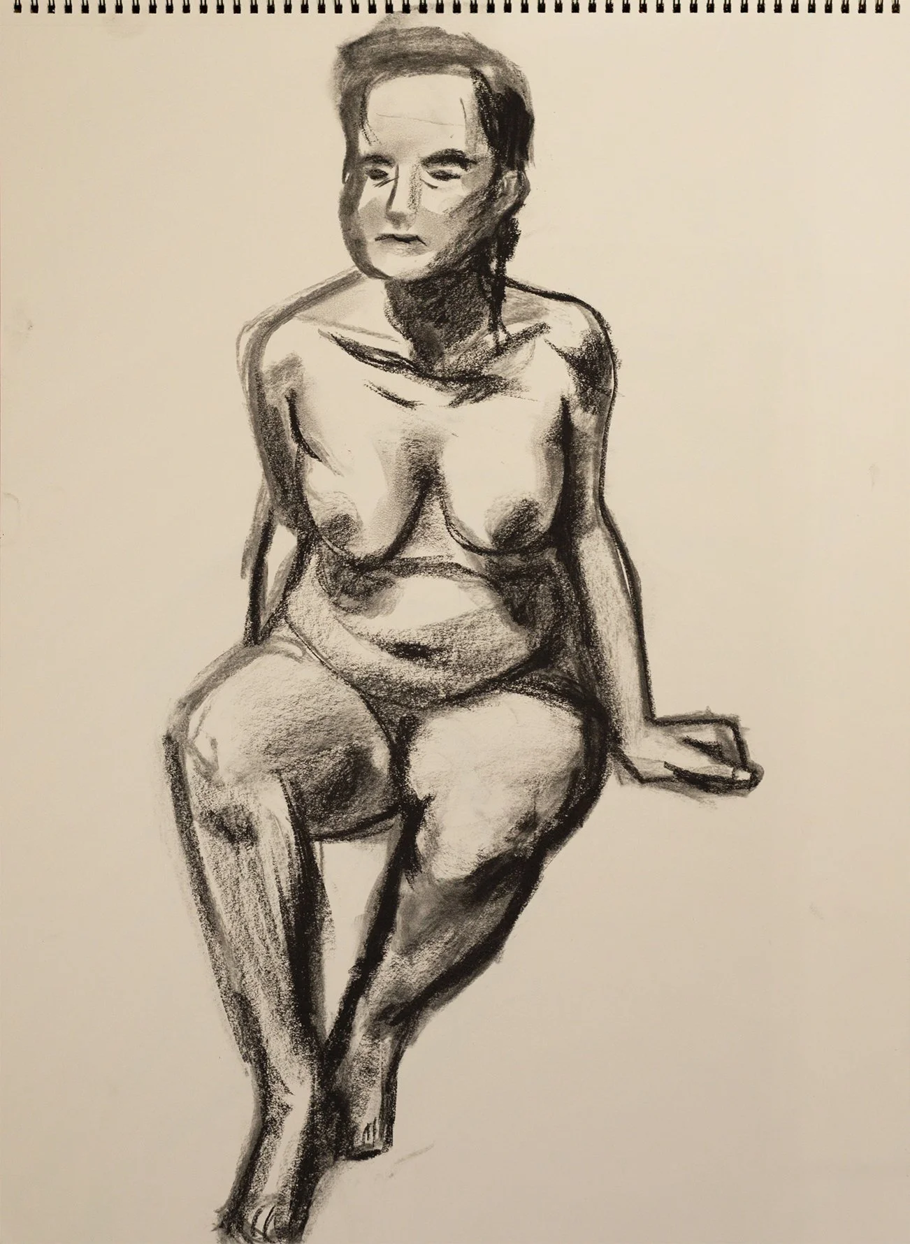 "D008" (2021). Medium: Charcoal on paper. Dimensions: 24 x 18 inches.