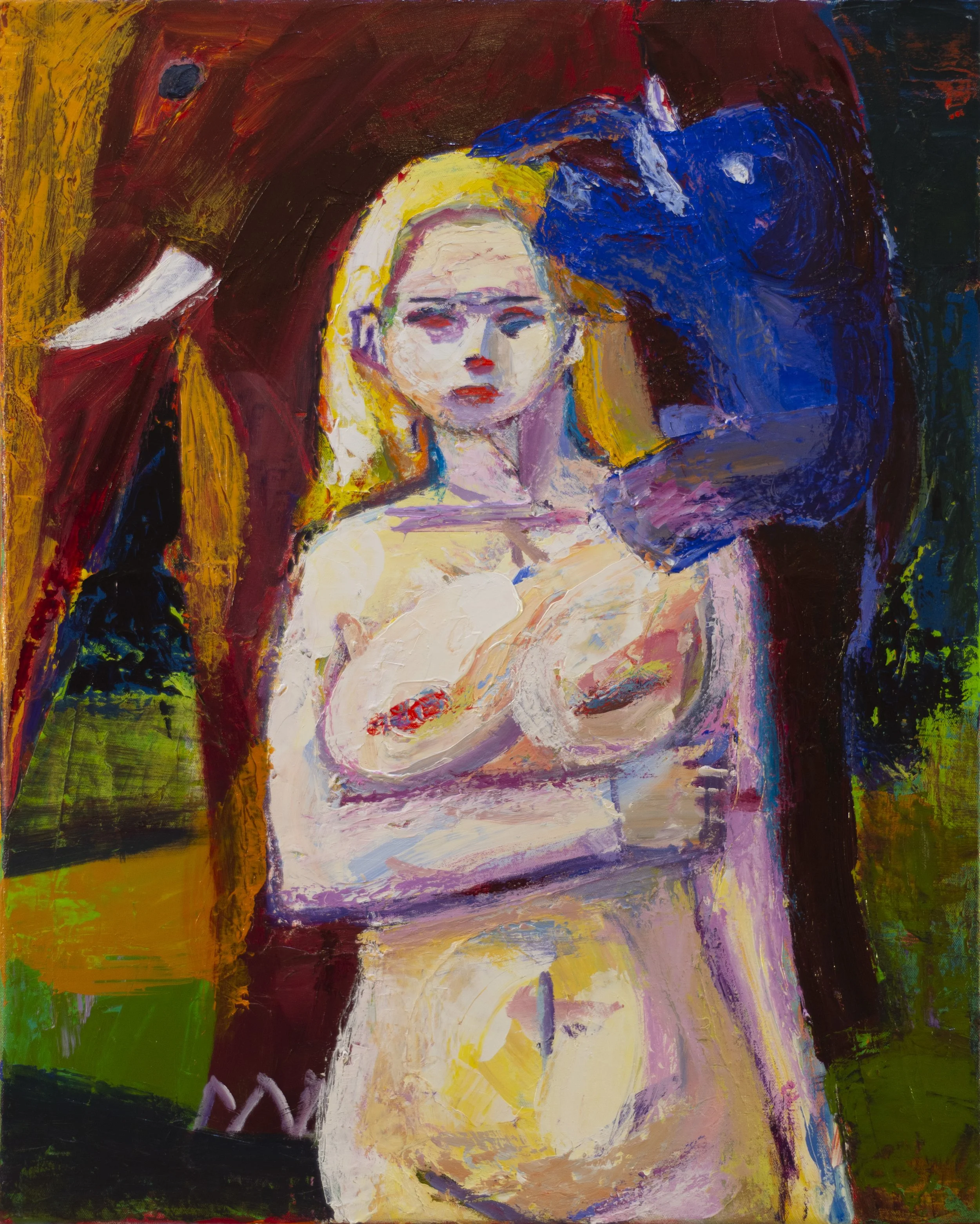 "The Beauty and the Beast IV" (2018). Medium: Acrylic (paint) on canvas. Dimensions: 24 x 30 inches.