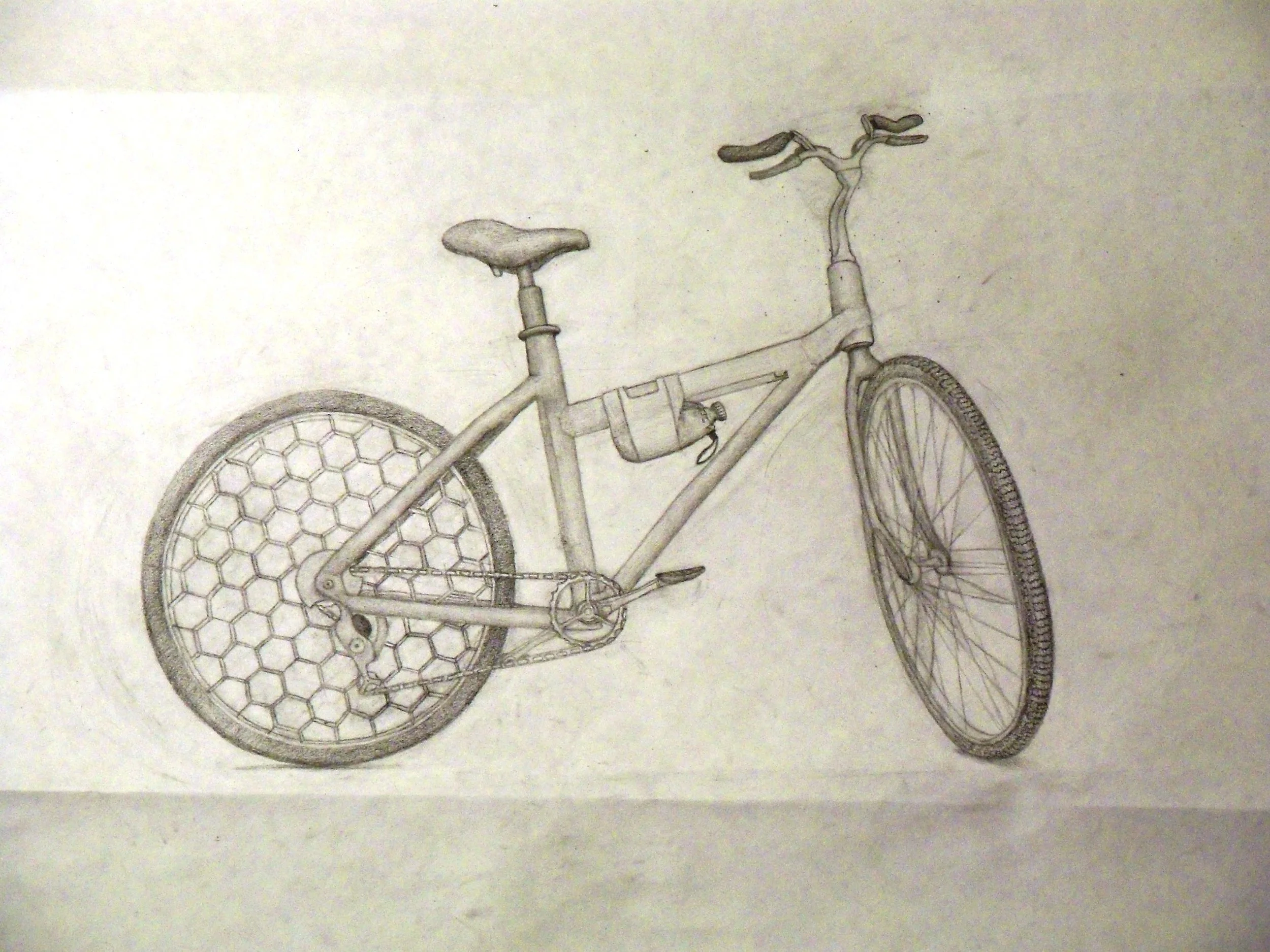 "RISD Bicycle" (2011). Medium: Pencil on paper. Dimensions: 18 x 24 inches.