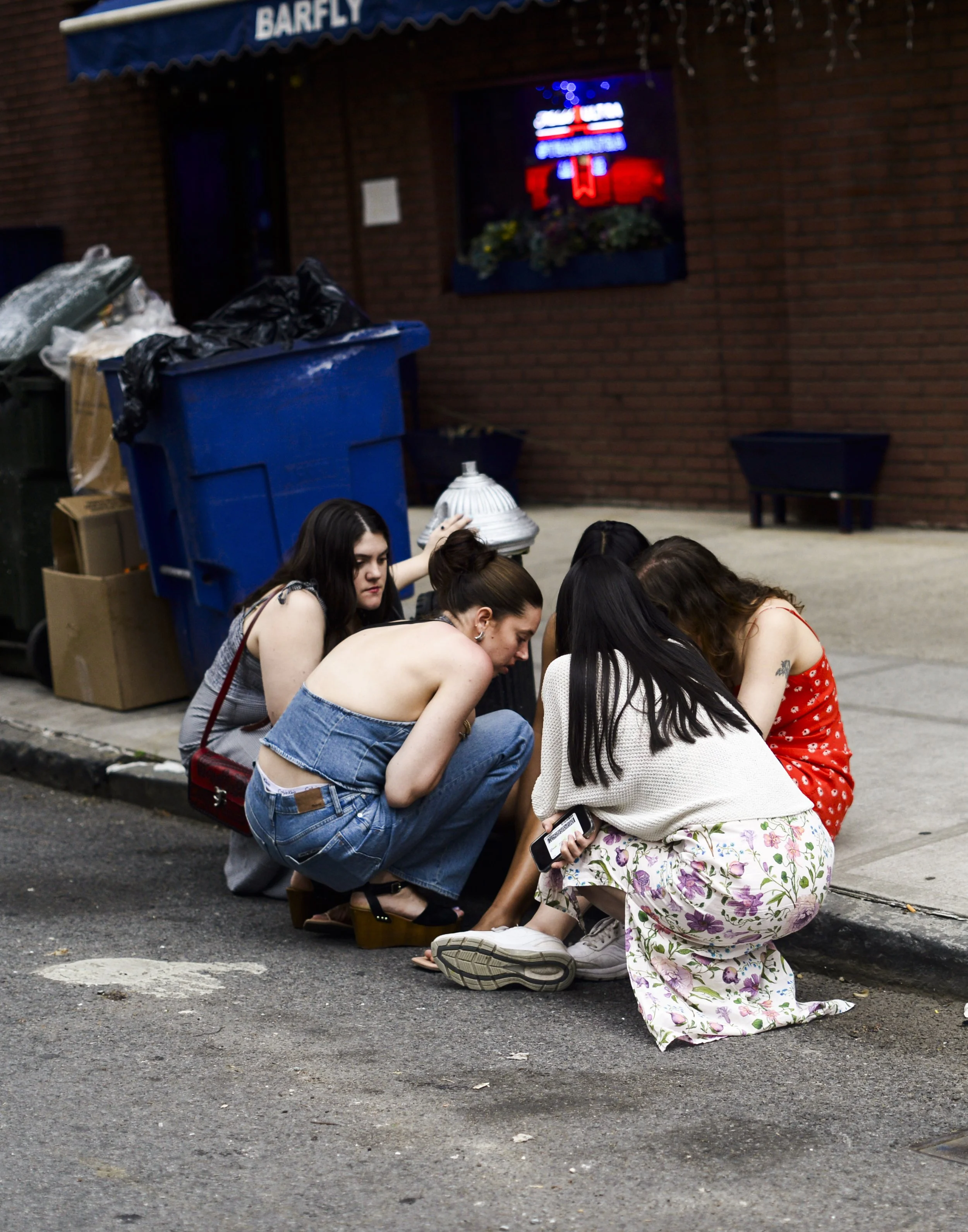 (Original title unknown) "Huddled Socialites" (2025). Medium: Digital Photography. Dimensions: Variable.