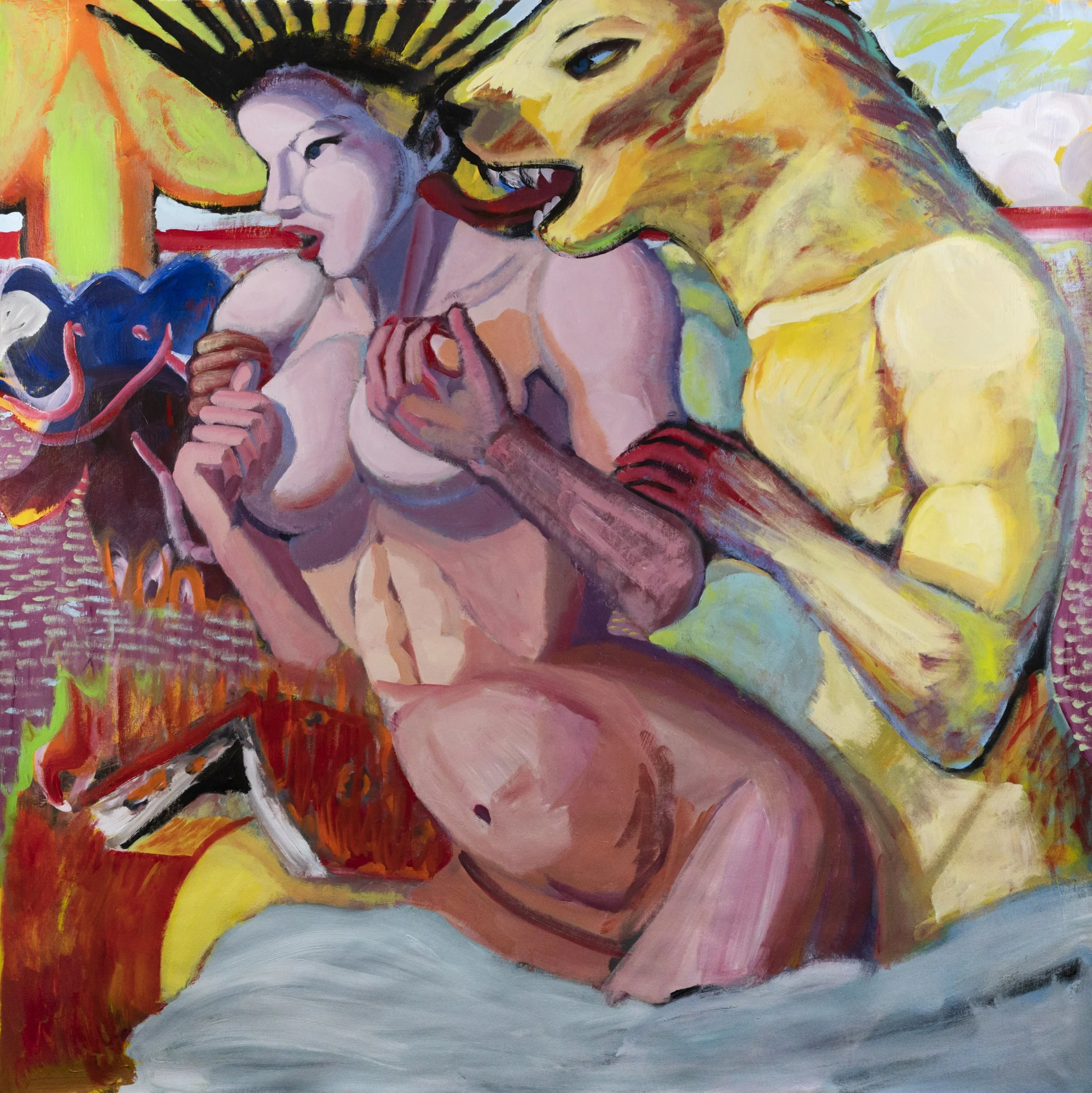 "Put In" (2020). Medium: Acrylic (paint) on canvas. Dimensions: 75 x 75 inches.