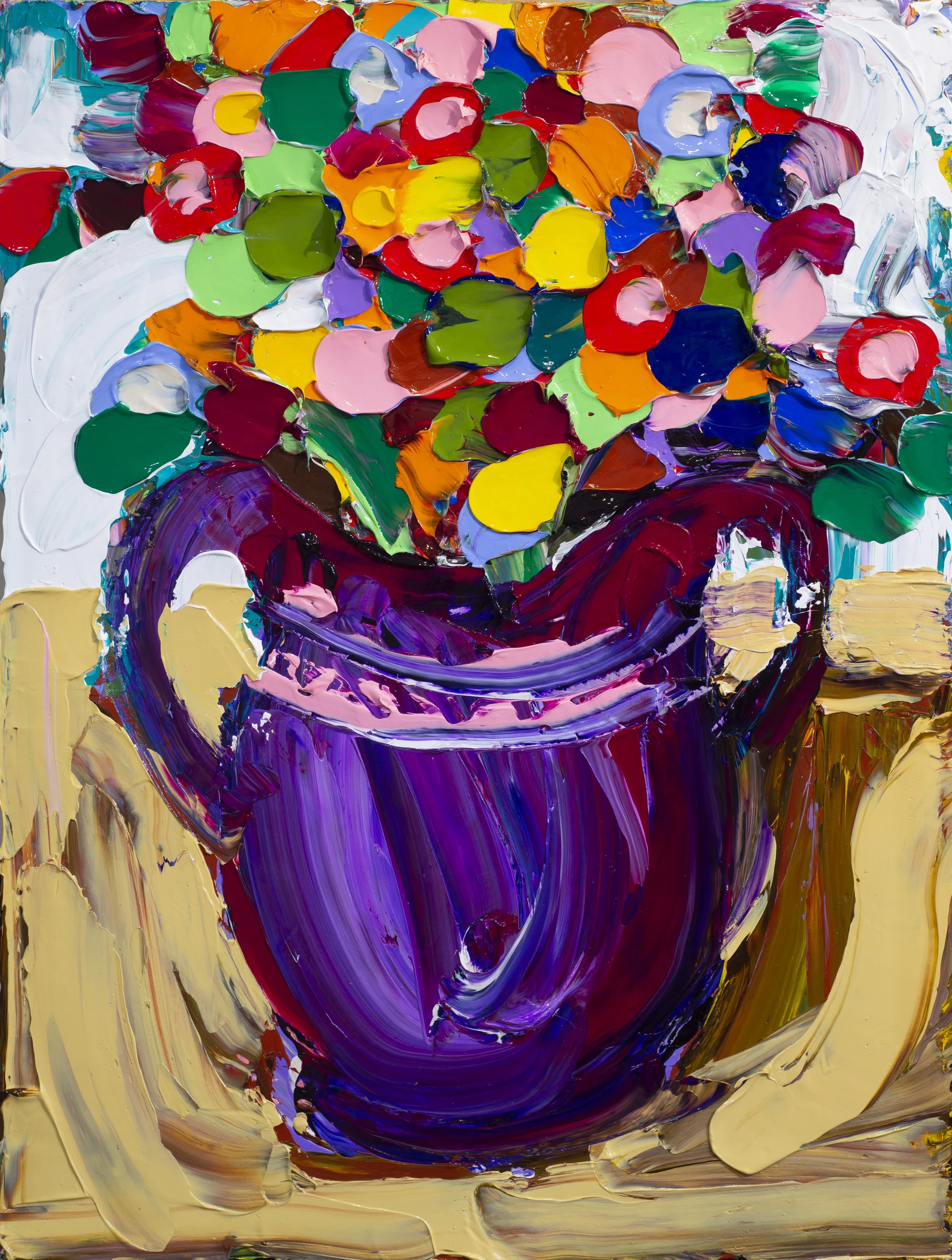 "Flowers VI" (2018). Medium: Acrylic (paint) on canvas. Dimensions: 24 x 18 inches.