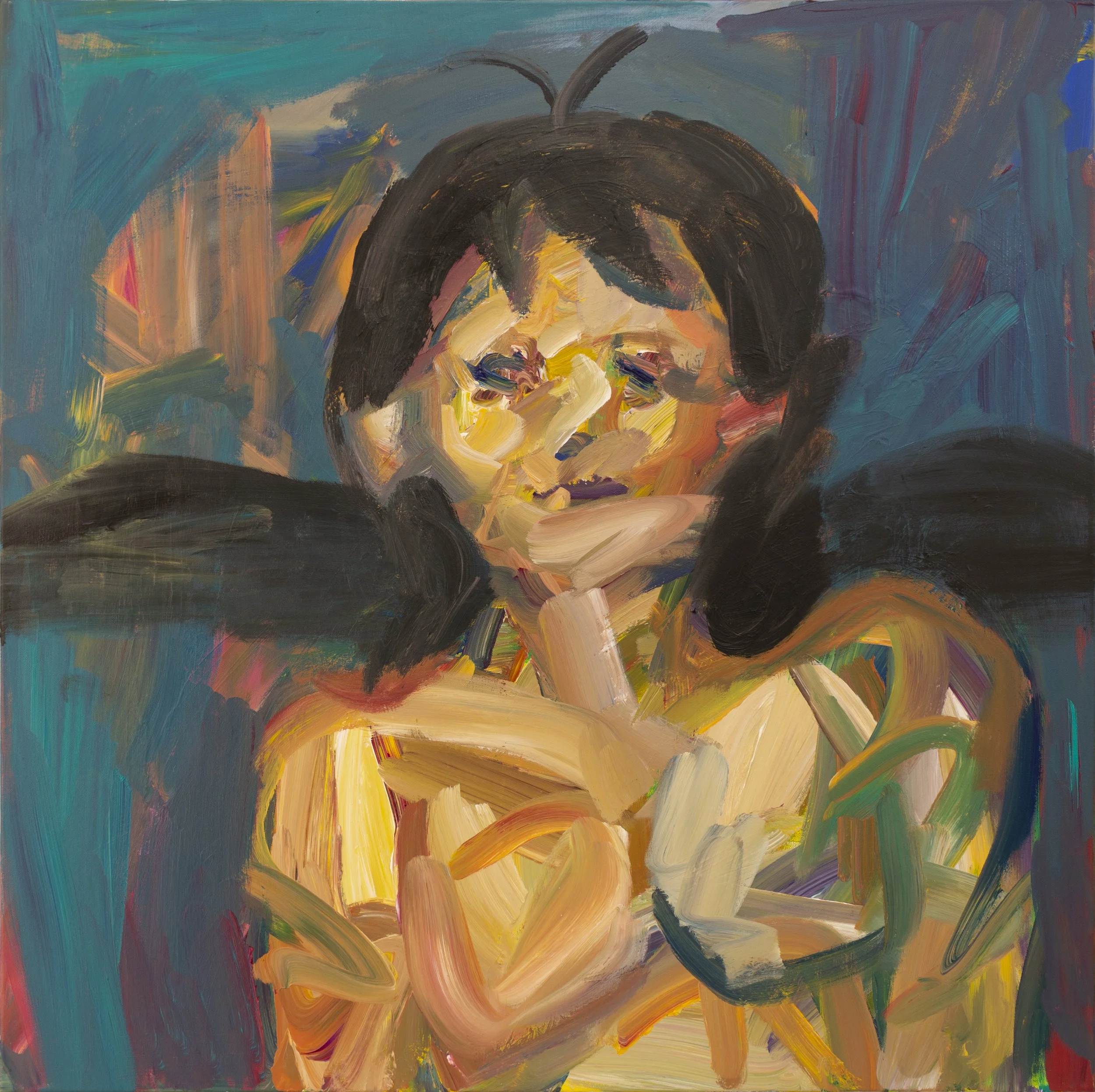 "The Apple Maiden" (2019). Medium: Acrylic (paint) on canvas. Dimensions: 36 x 36 inches.