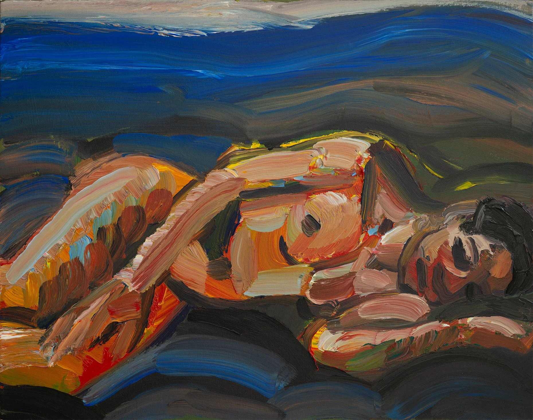 "P031" (2021). Medium: Acrylic (paint) on canvas. Dimensions: 28 x 22 inches.