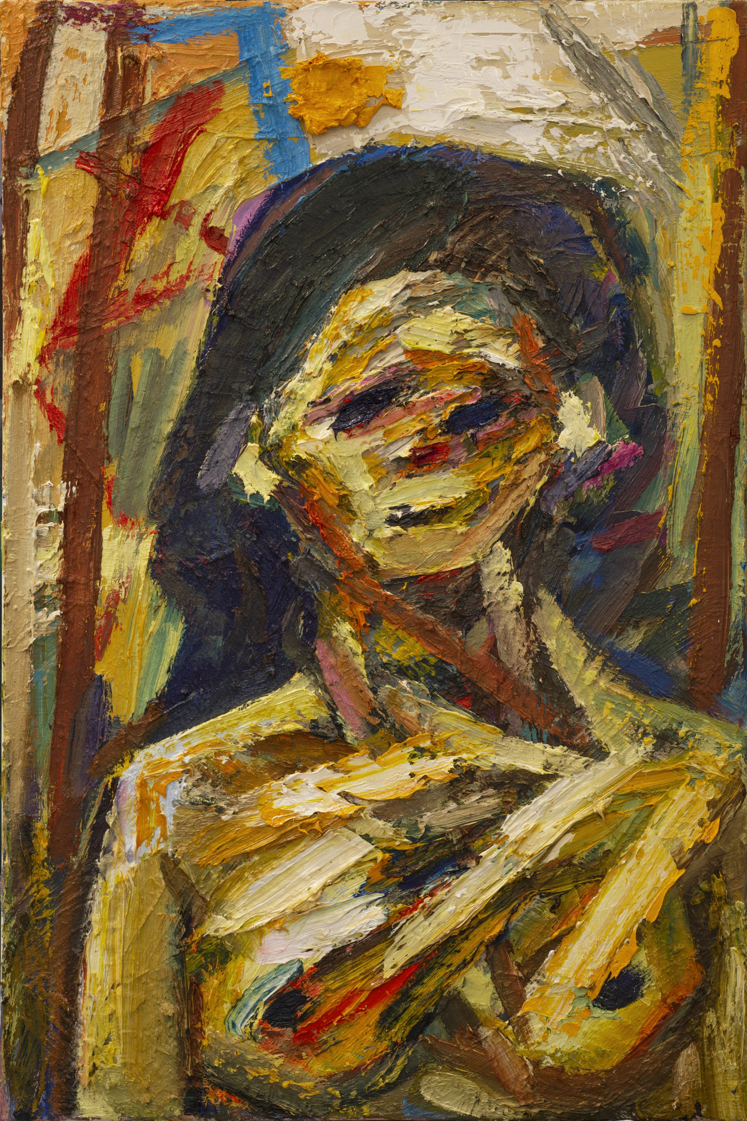 "Nude Woman Standing III" (2017). Medium: Oil (paint) on canvas. Dimensions: 24 x 36 inches.