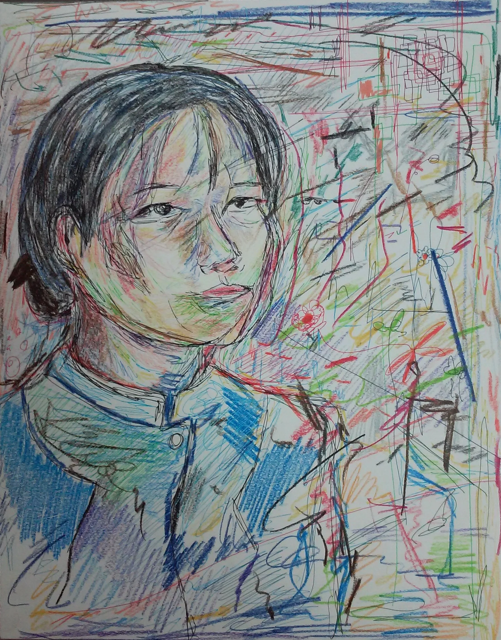 (Original Title Unknown) "Hospital Drawing X14" (2014). Medium: Colored pencil and colored pen on paper. Dimensions: (approximately) 9 x 12 inches.