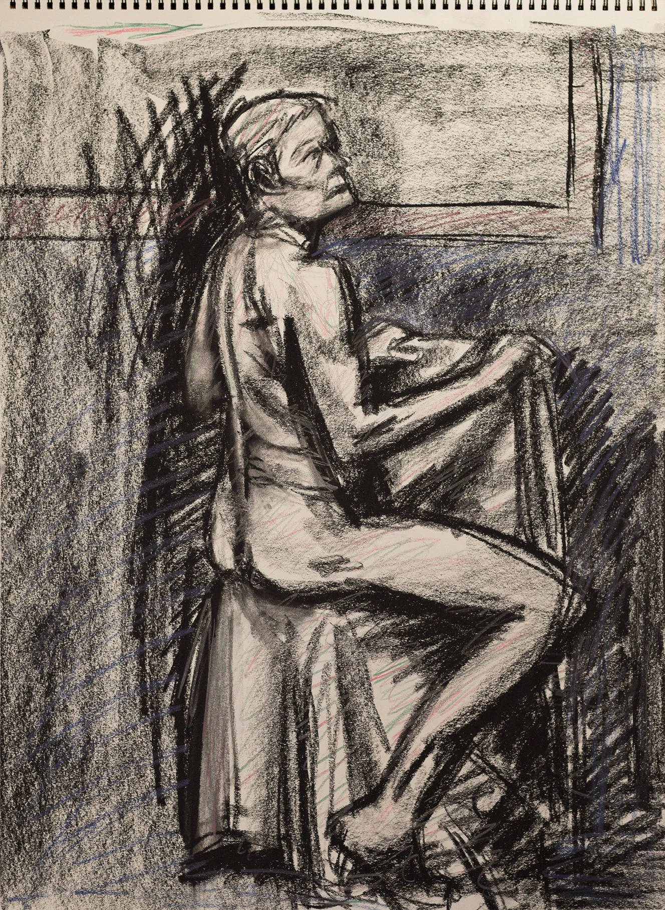 "D011" (2021). Medium: Charcoal on paper. Dimensions: 24 x 18 inches.
