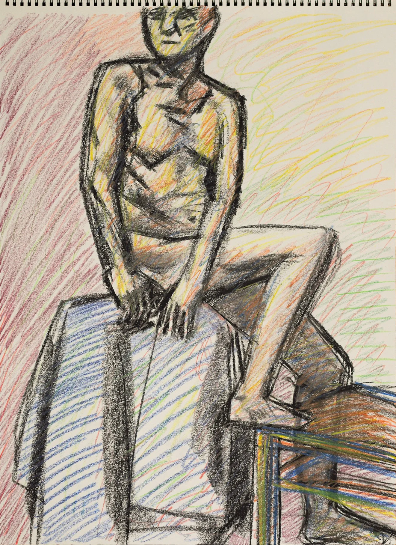 "D010" (2021). Medium: Colored pencil and charcoal on paper. Dimensions: 24 x 18 inches.