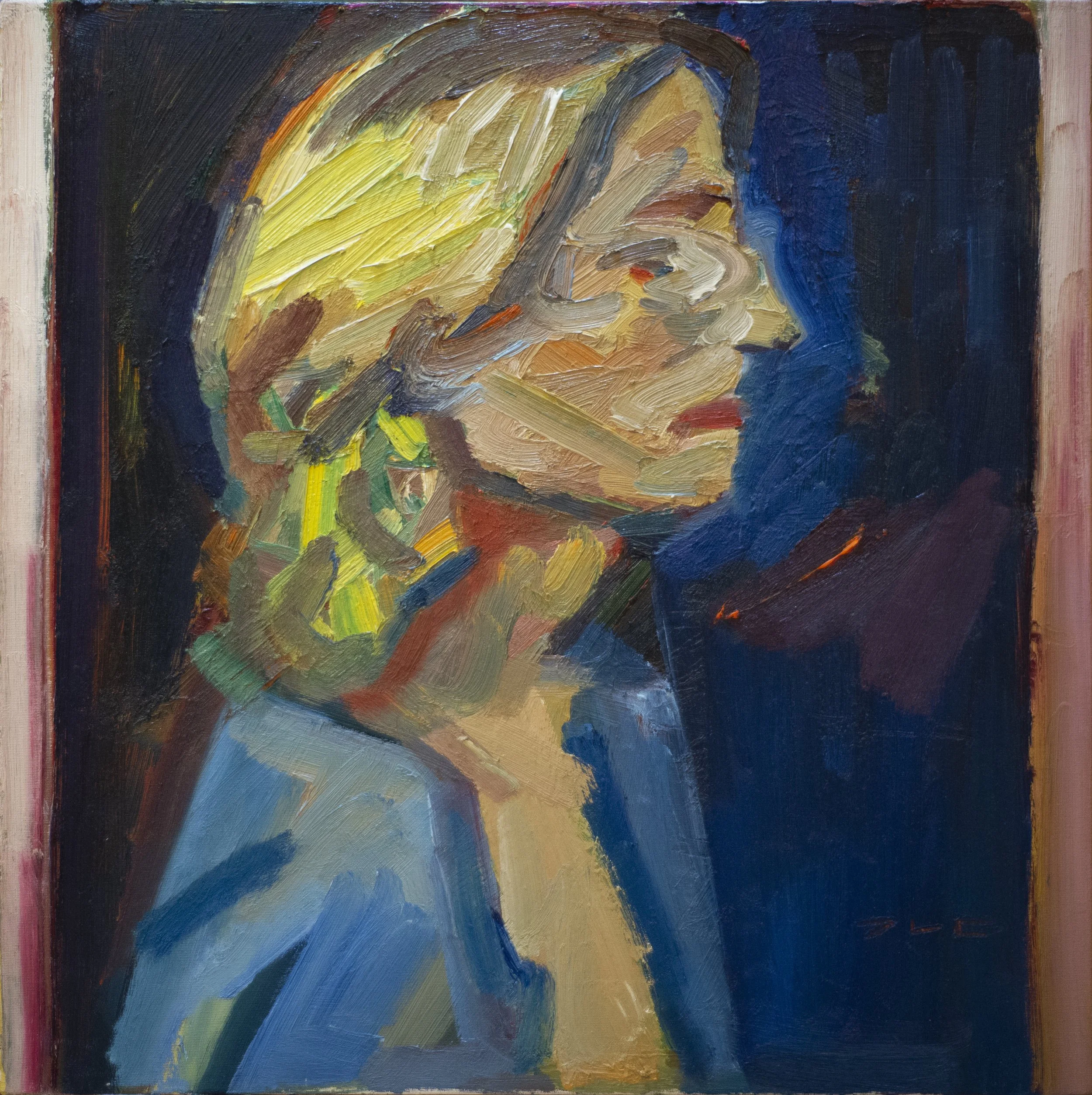"Standing Model IV" (2018). Medium: Oil (paint) on canvas. Dimensions: 24 x 24 inches.
