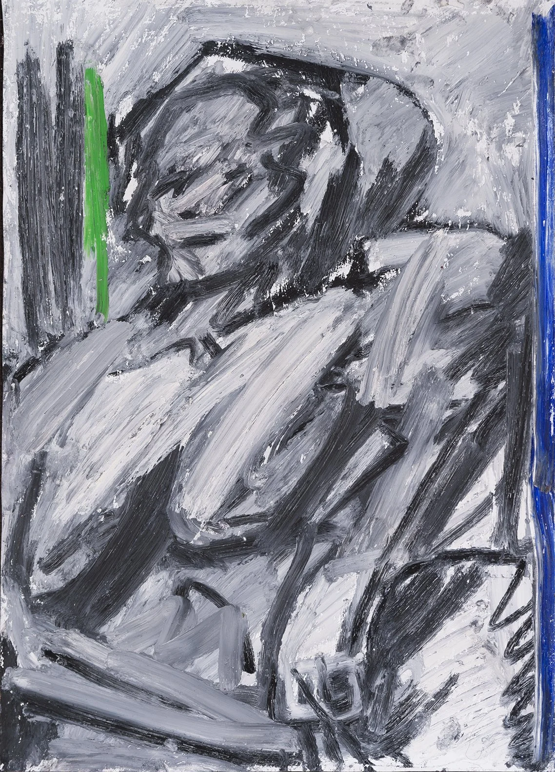 "Professor Emeritus of Romance Literature" (circa 2017). Medium: Oil pastel on paper. Dimensions: 24 x 18 inches.