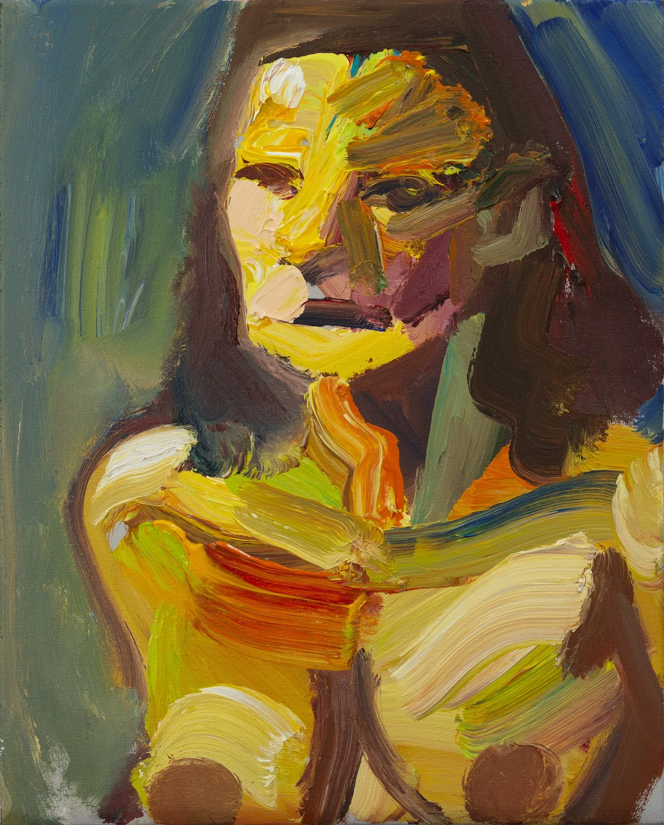 "P024" (2021). Medium: Acrylic (paint) on canvas. Dimensions: 12 x 16 inches.