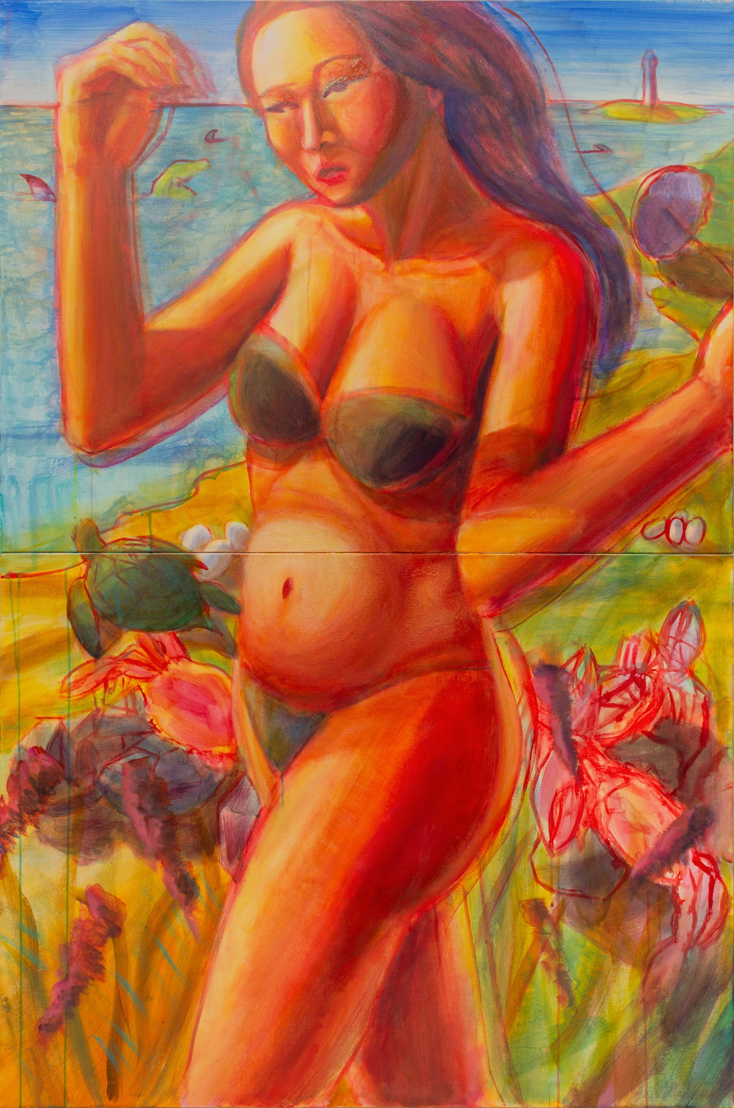 "The Virgin of Cape Cod I" (2022). Medium: Acrylic (paint) on paper. Dimensions: 60 x 40 inches.