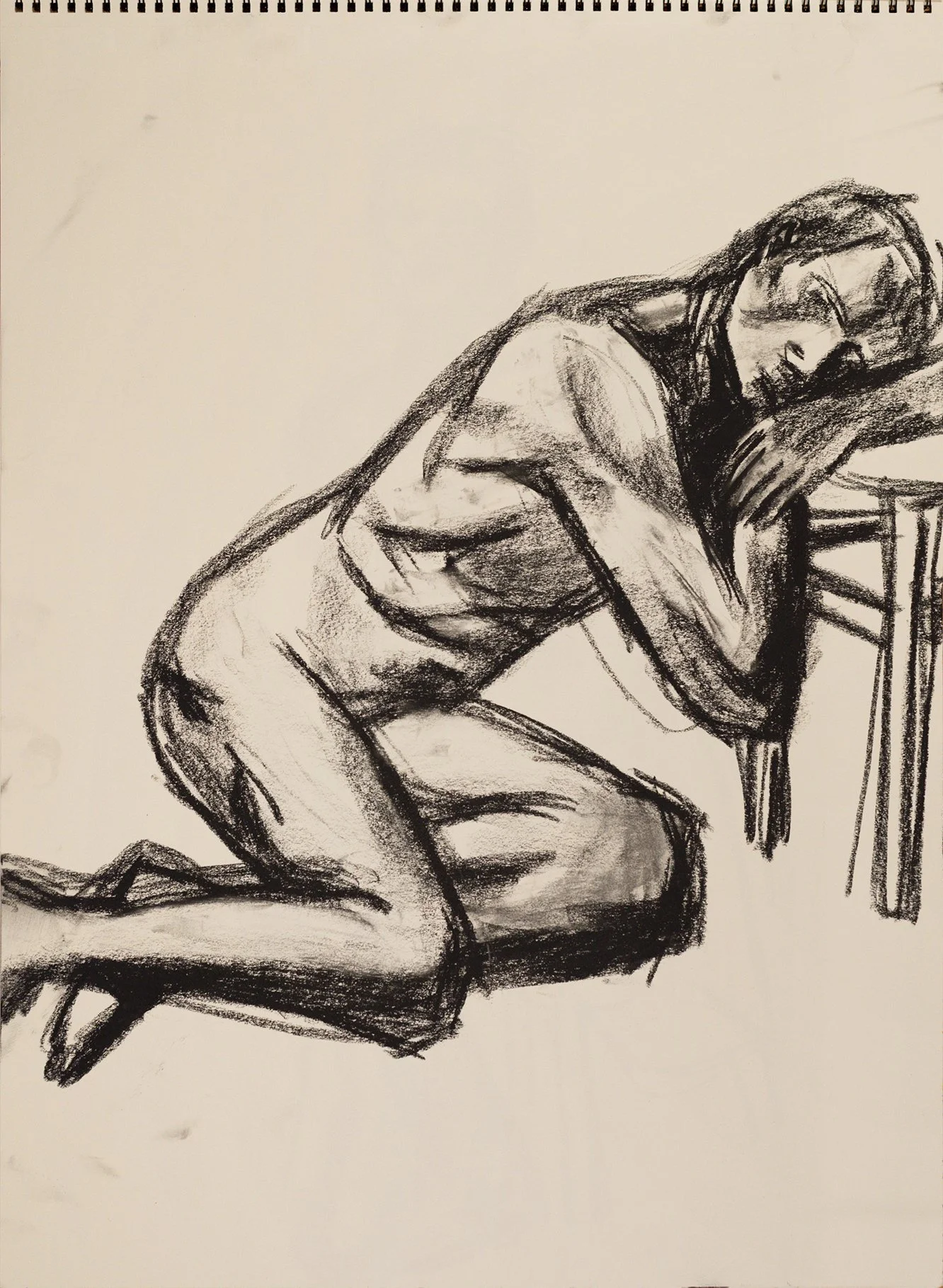 "D012" (2021). Medium: Charcoal on paper. Dimensions: 24 x 18 inches.