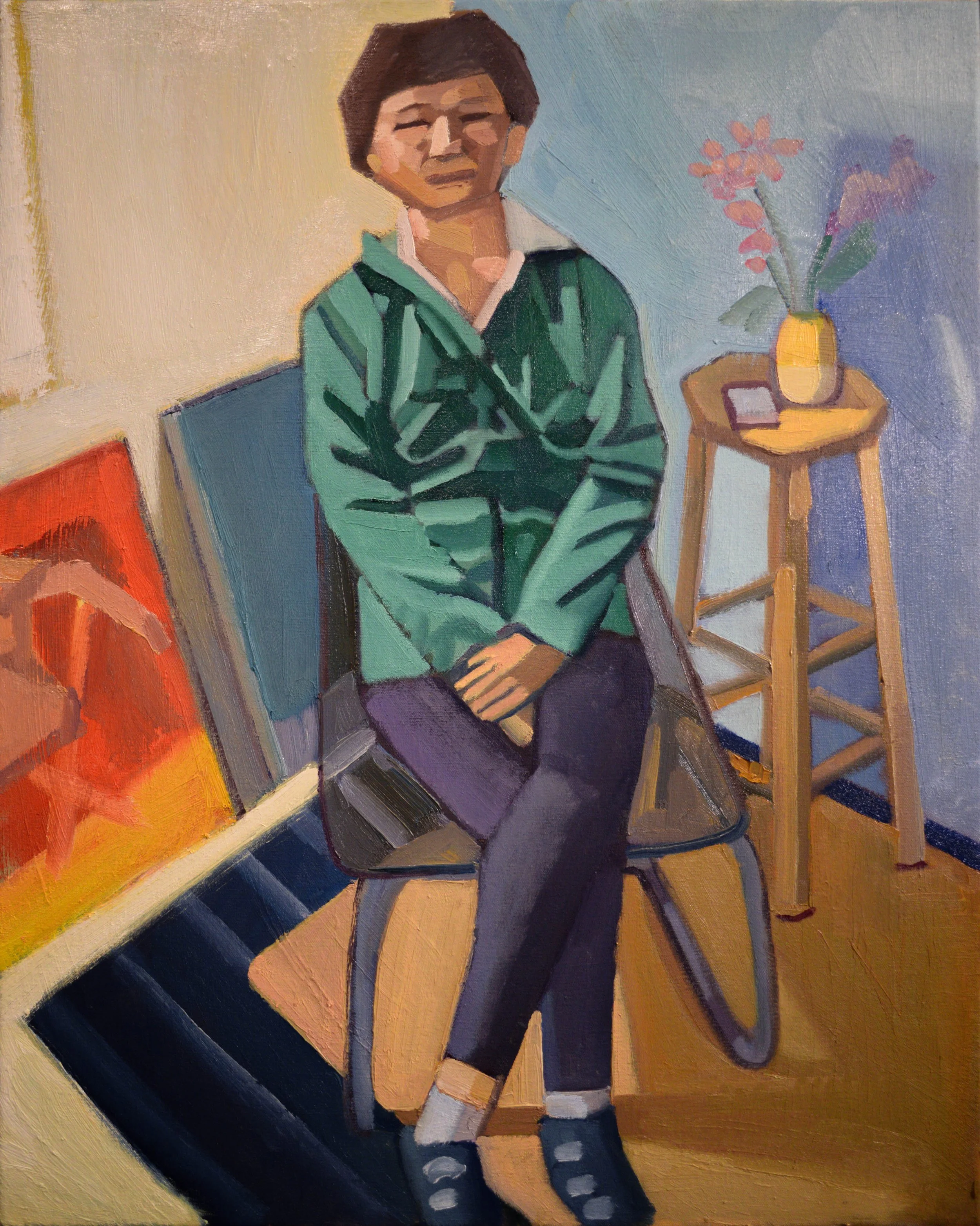 "Mother Seated II" (2016). Medium: Oil (paint) on canvas. Dimensions: 24 x 30 inches.