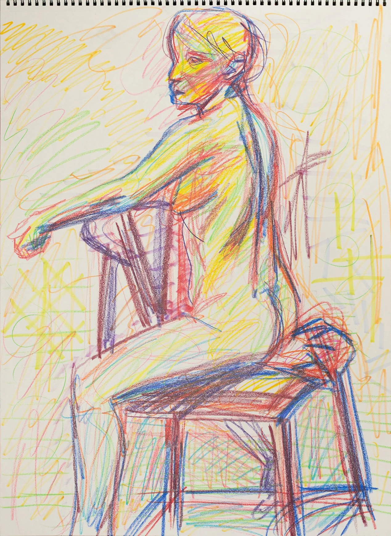 "D006" (2021). Medium: Colored pencil on paper. Dimensions: 24 x 18 inches.