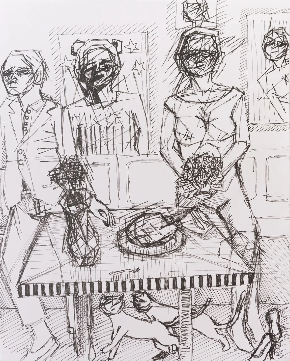 "Sketchbook #3/5" (circa 2018). Medium: Pen on paper. Dimensions: 11 x 14 inches.