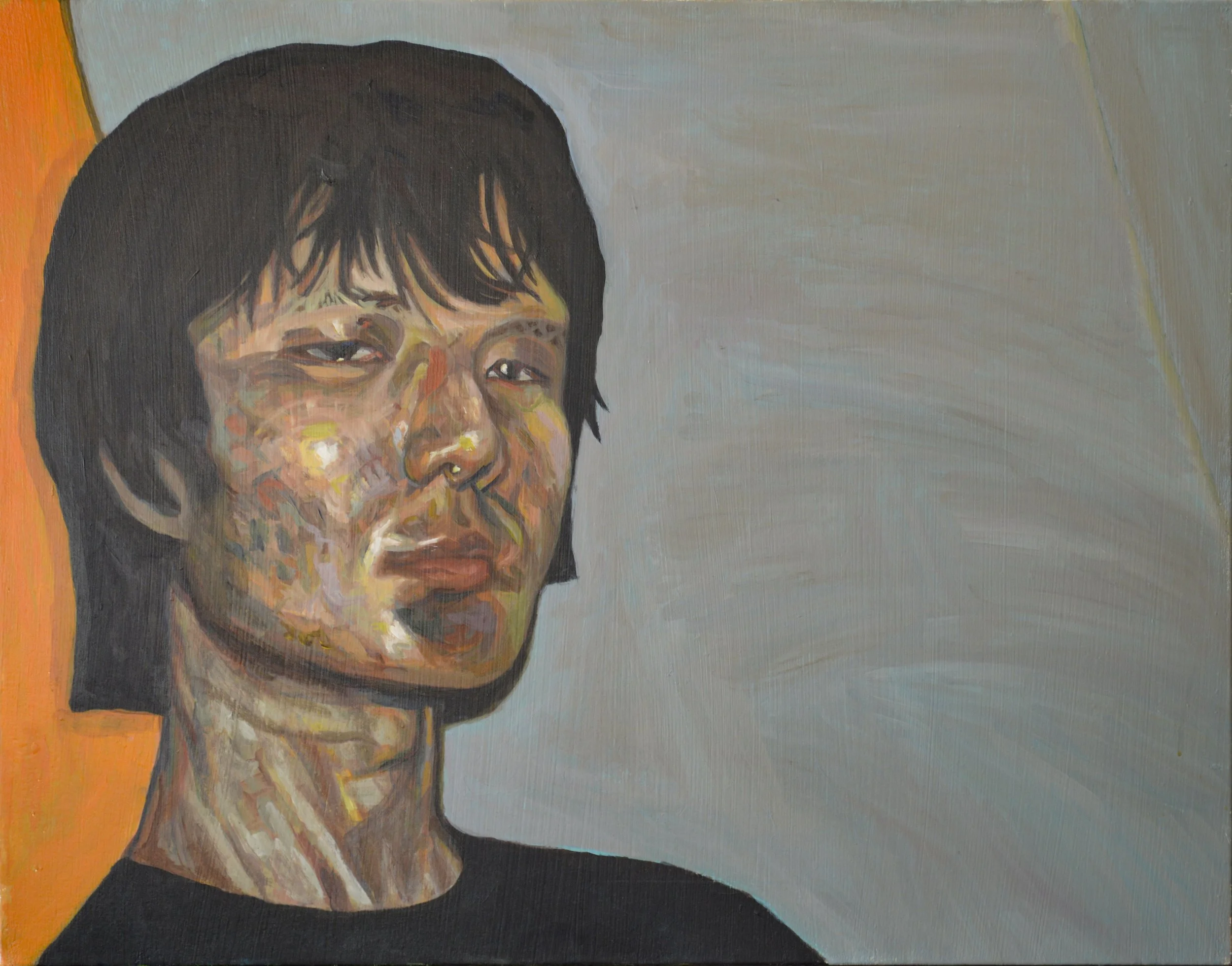 "Me" (2010). Medium: Acrylic (paint) on canvas. Dimensions: 28 x 36 inches.