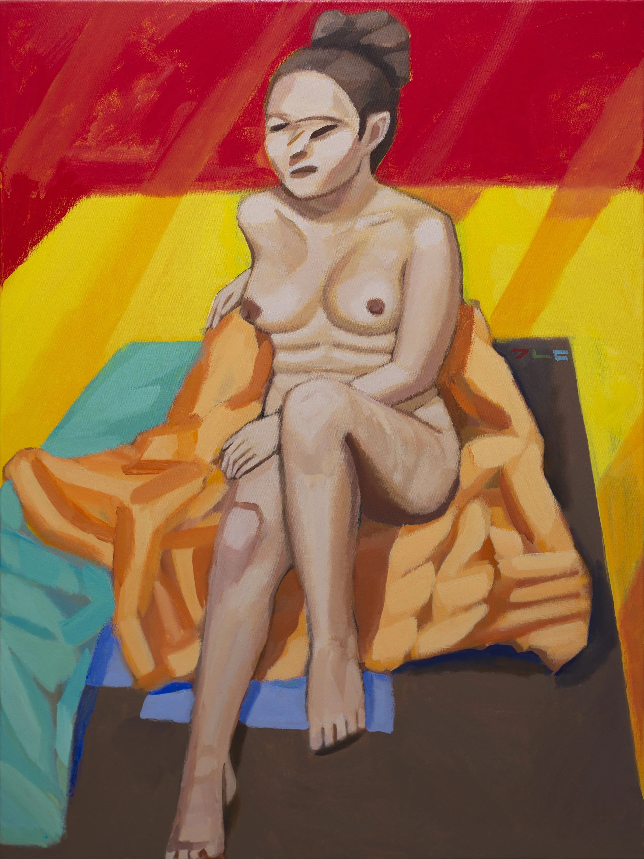 "Ella I" (2018). Medium: Acrylic (paint) on canvas. Dimensions: 40 x 30 inches.