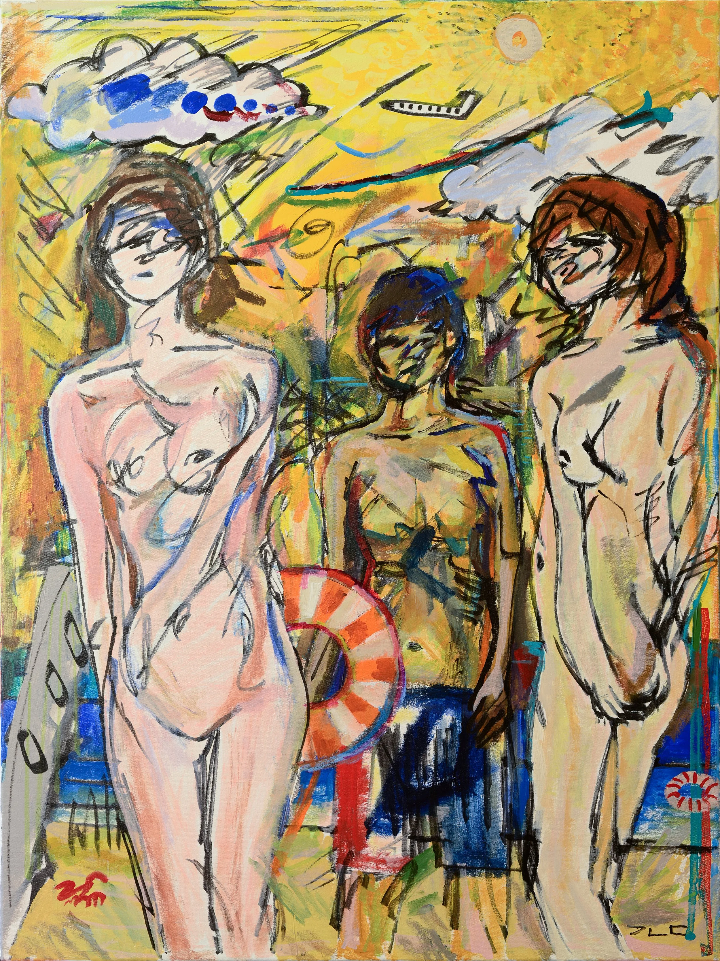 "Waves" (2016). Medium: Acrylic (paint) on canvas. Dimensions: 30 x 40 inches.