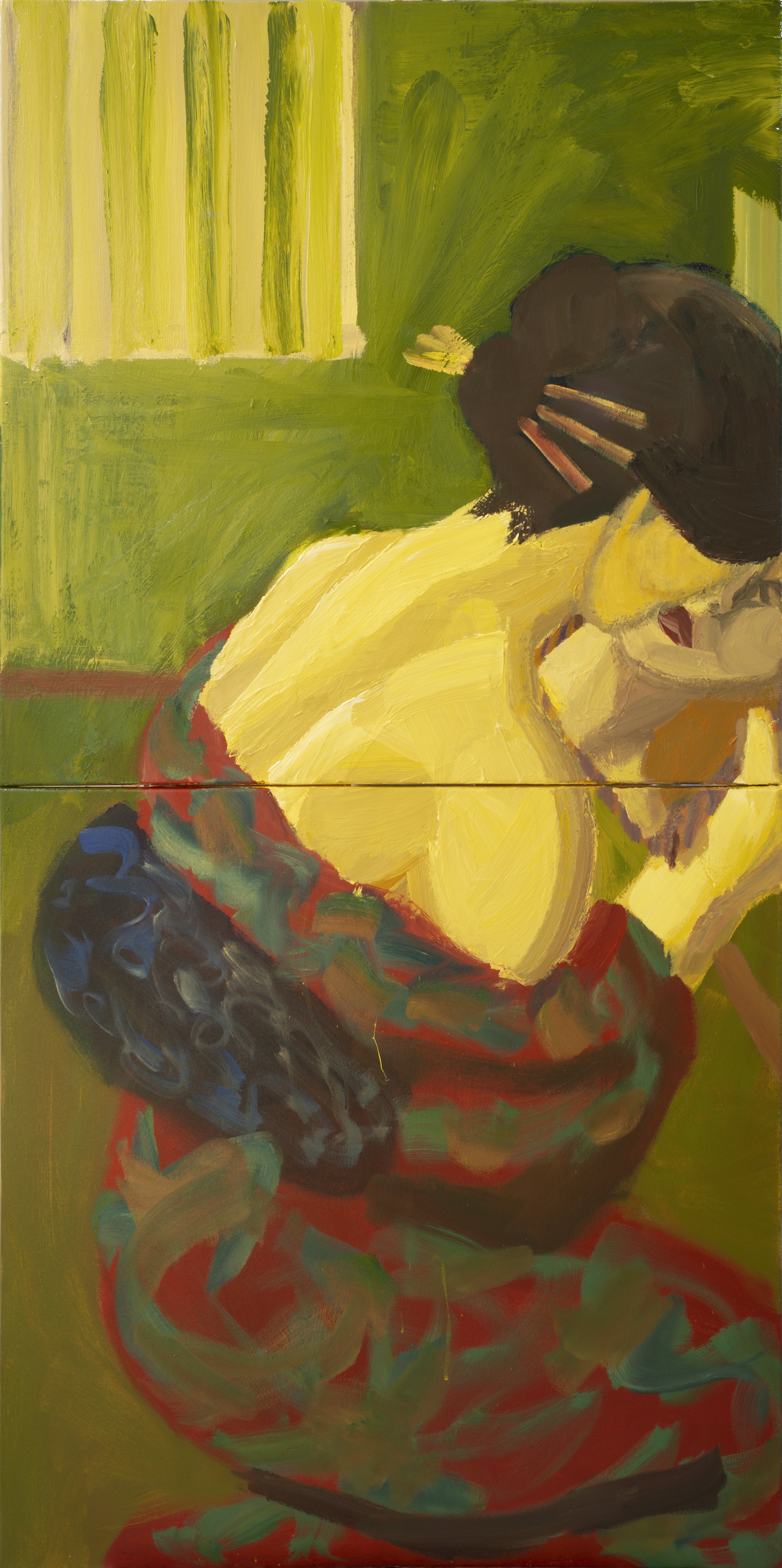 "Onnagata III" (2021). Medium: Acrylic (paint) on canvas. Dimensions: 60 x 30 inches.