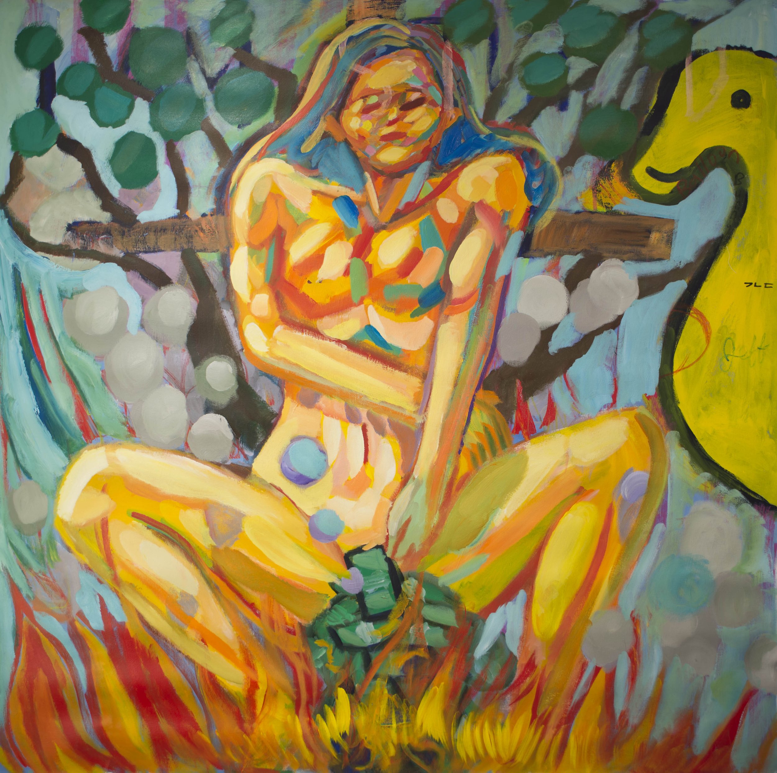 "Sexy Trumped Up Charges" (2018). Medium: Acrylic (paint) on canvas. Dimensions: 75 x 75 inches.