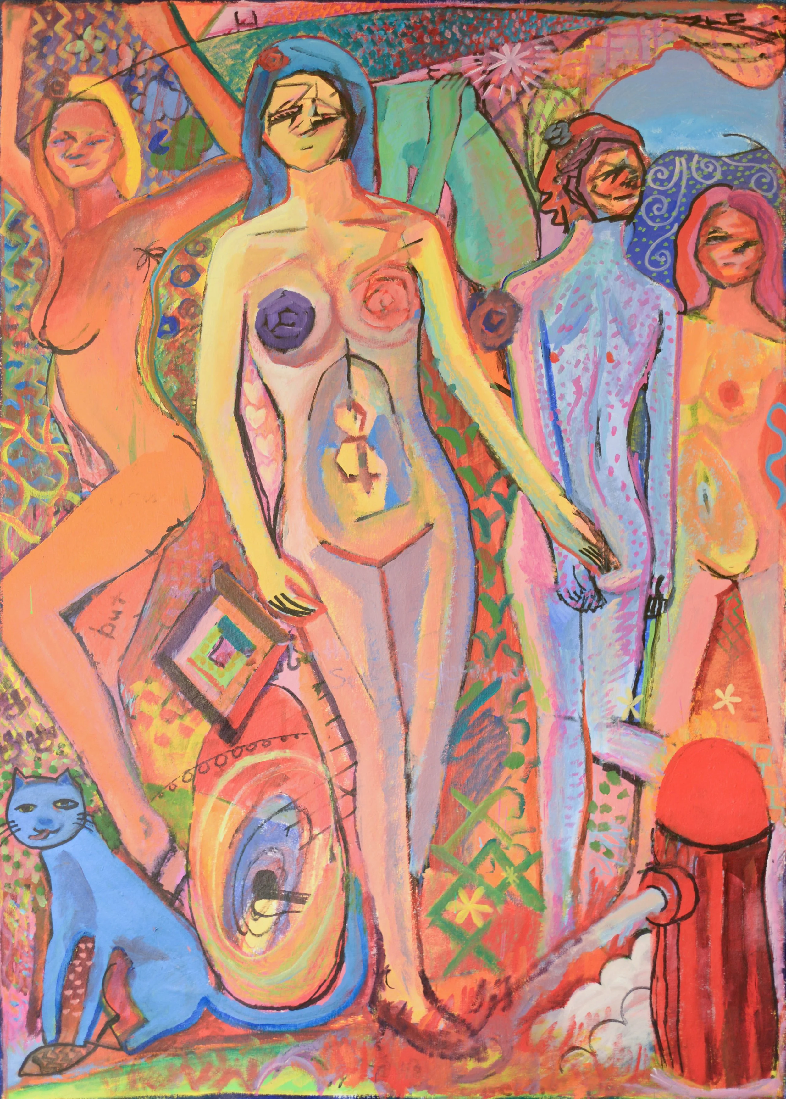 "Homo Pulchrus" (2016). Medium: Acrylic (paint) on canvas. Dimensions: 60 x 45 inches.