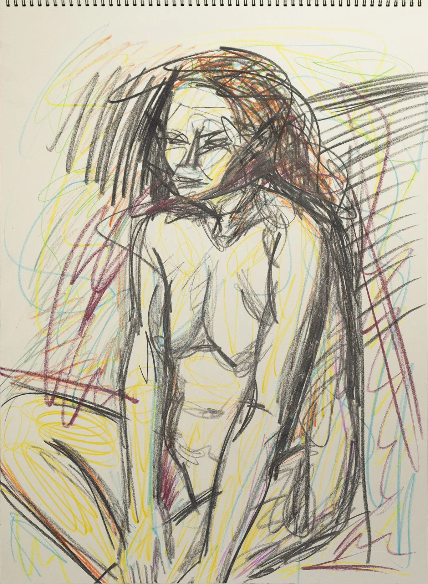 "D002" (2021). Medium: Colored pencil on paper. Dimensions: 24 x 18 inches.