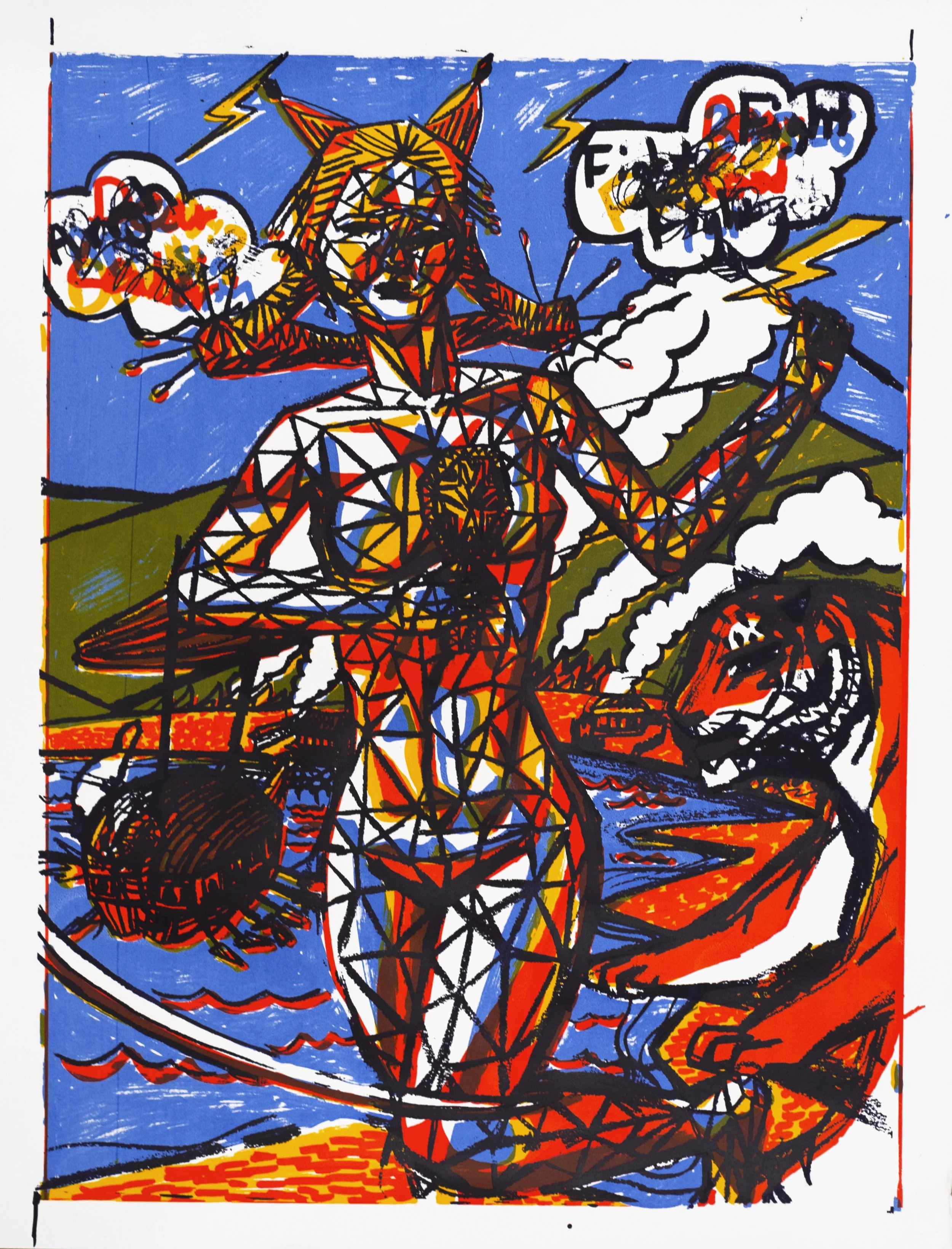 "Mythical Ultranationalism" (2019). Medium: Silkscreen print on paper. Dimensions: 26 x 20 inches.