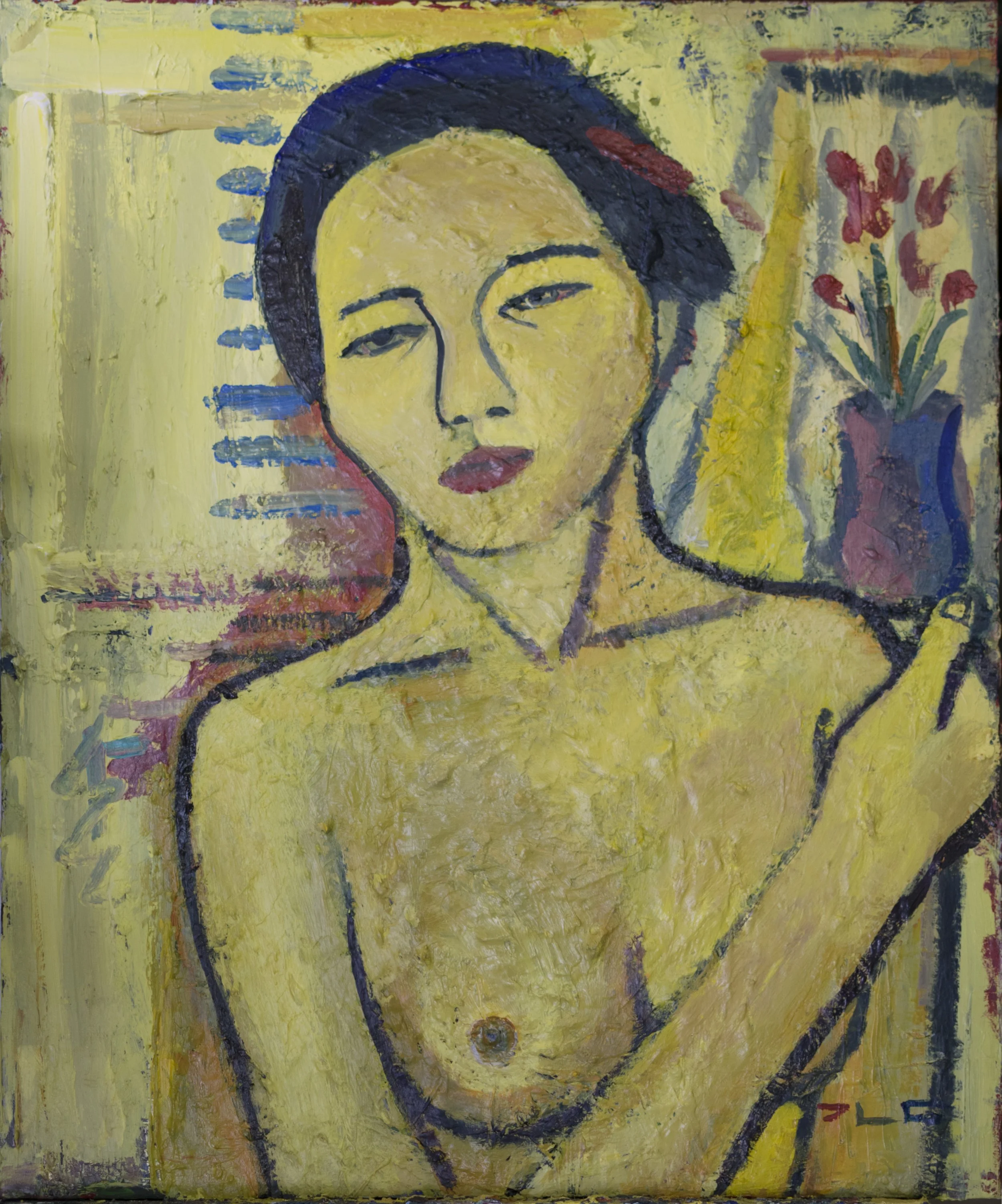"Yellow Nude" (2015). Medium: Acrylic on Canvas. Dimensions: 29 x 24 inches.