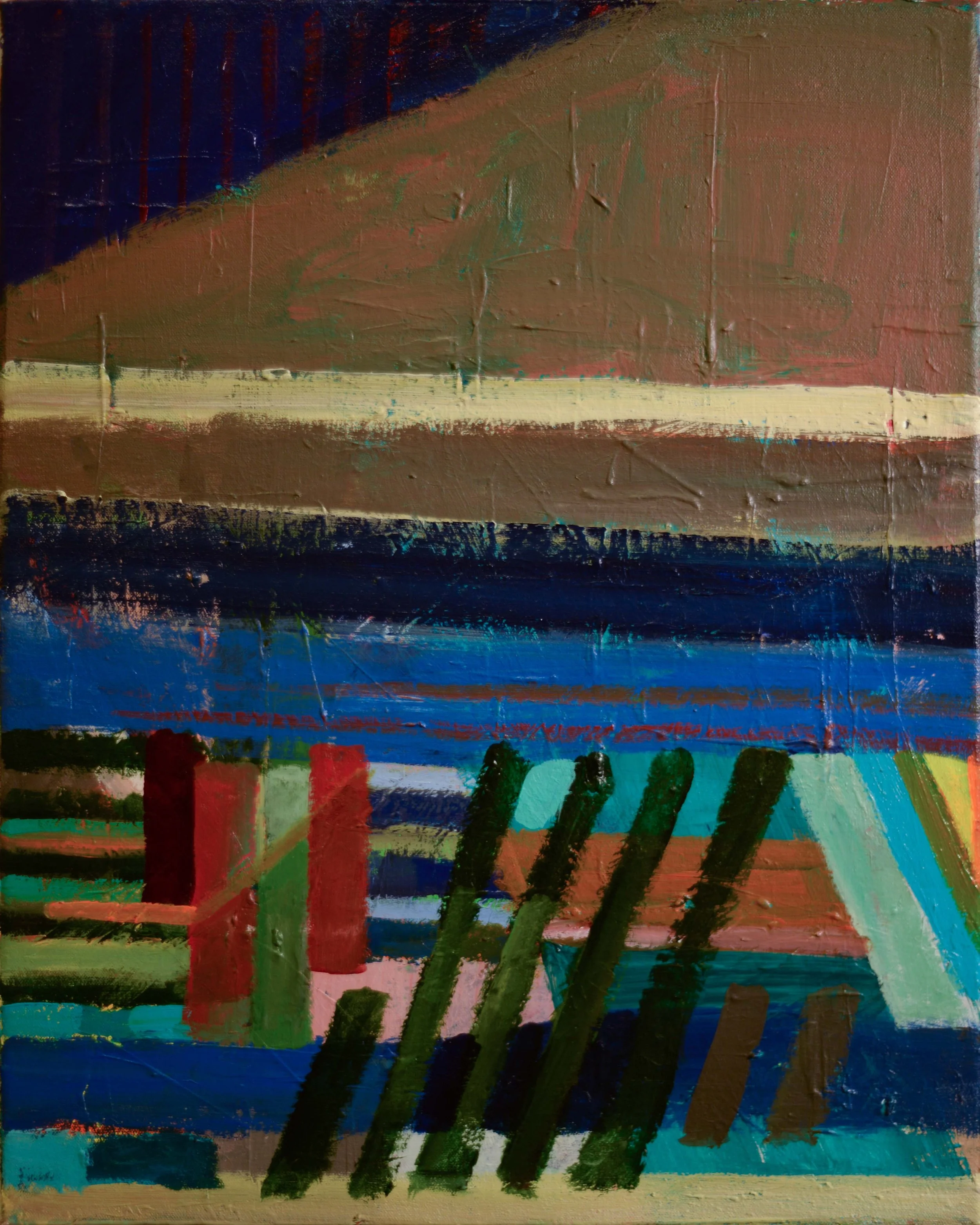 "The Palisades" (2016). Medium: Acrylic (paint) on canvas. Dimensions: (approximately) 20 x 16 inches.