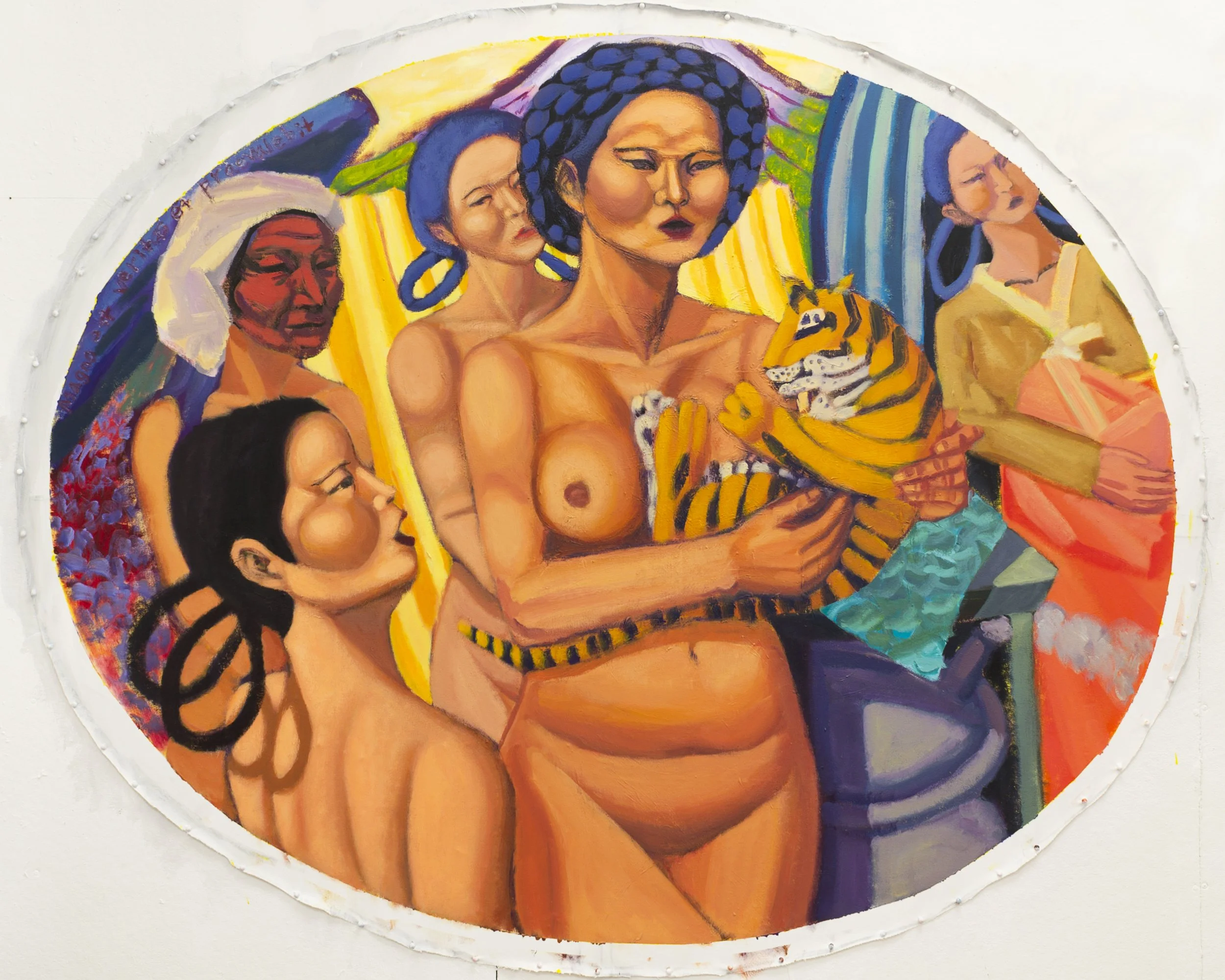 "Queen of Goguryeo II" (2021). Medium: Acrylic (paint) on canvas. Dimensions: 62.5 x 77 inches.