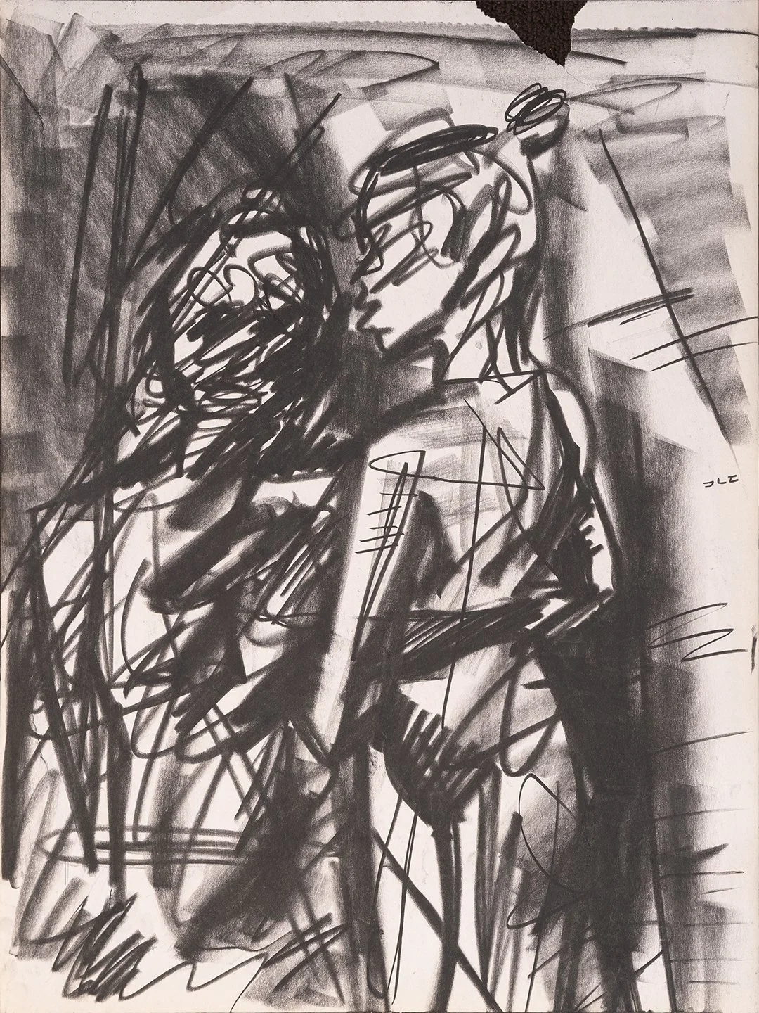 "Observational Woman III" (circa 2017). Medium: Charcoal on newsprint. Dimensions: 24 x 18 inches.