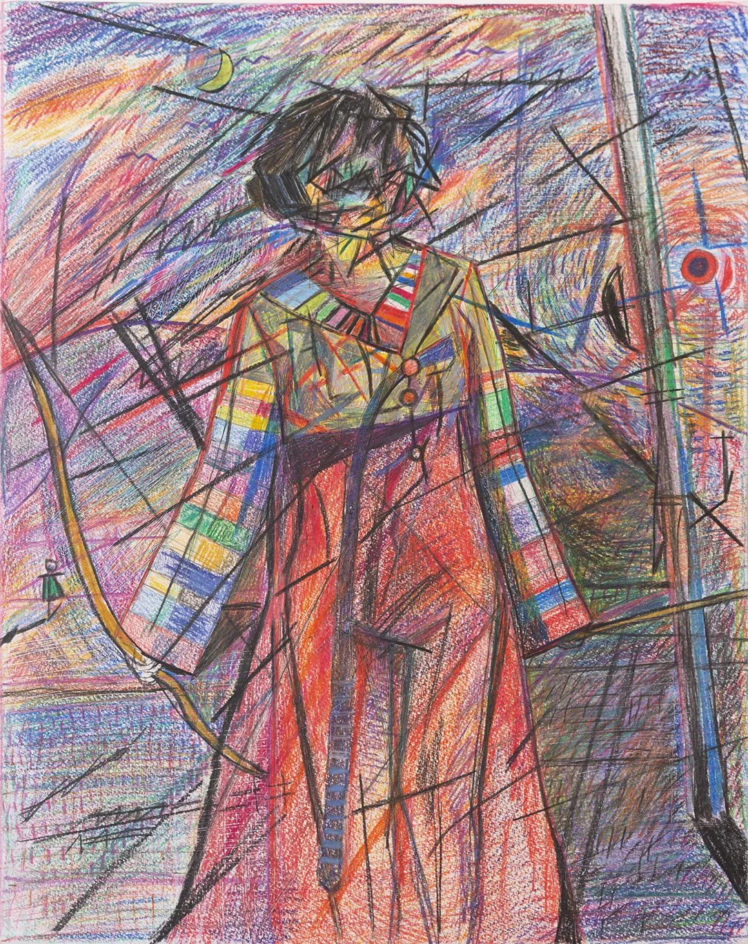 "Goddess in Hanbok" (circa 2015). Medium: Pen, colored pencil, and colored pen on paper. Dimensions: 16 x 12.5 inches.
