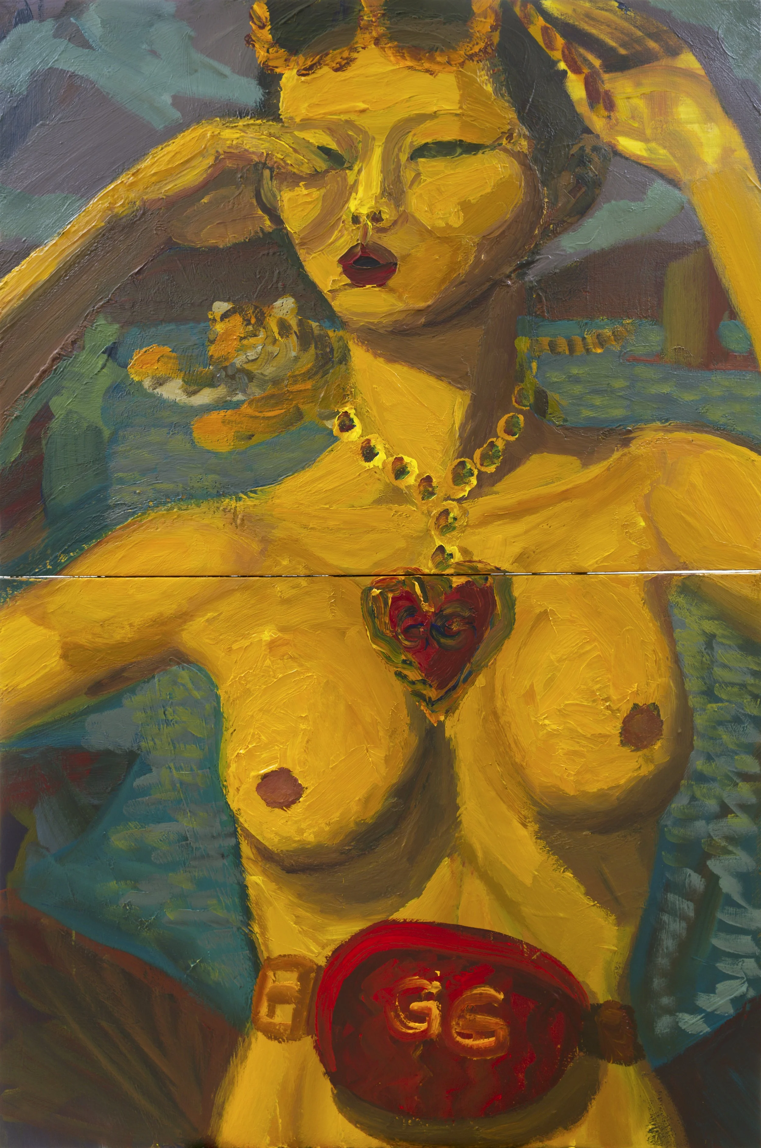 "Checkmate Good Game I" (2022). Medium: Acrylic (paint) on canvas. Dimensions: 60 x 40 inches.